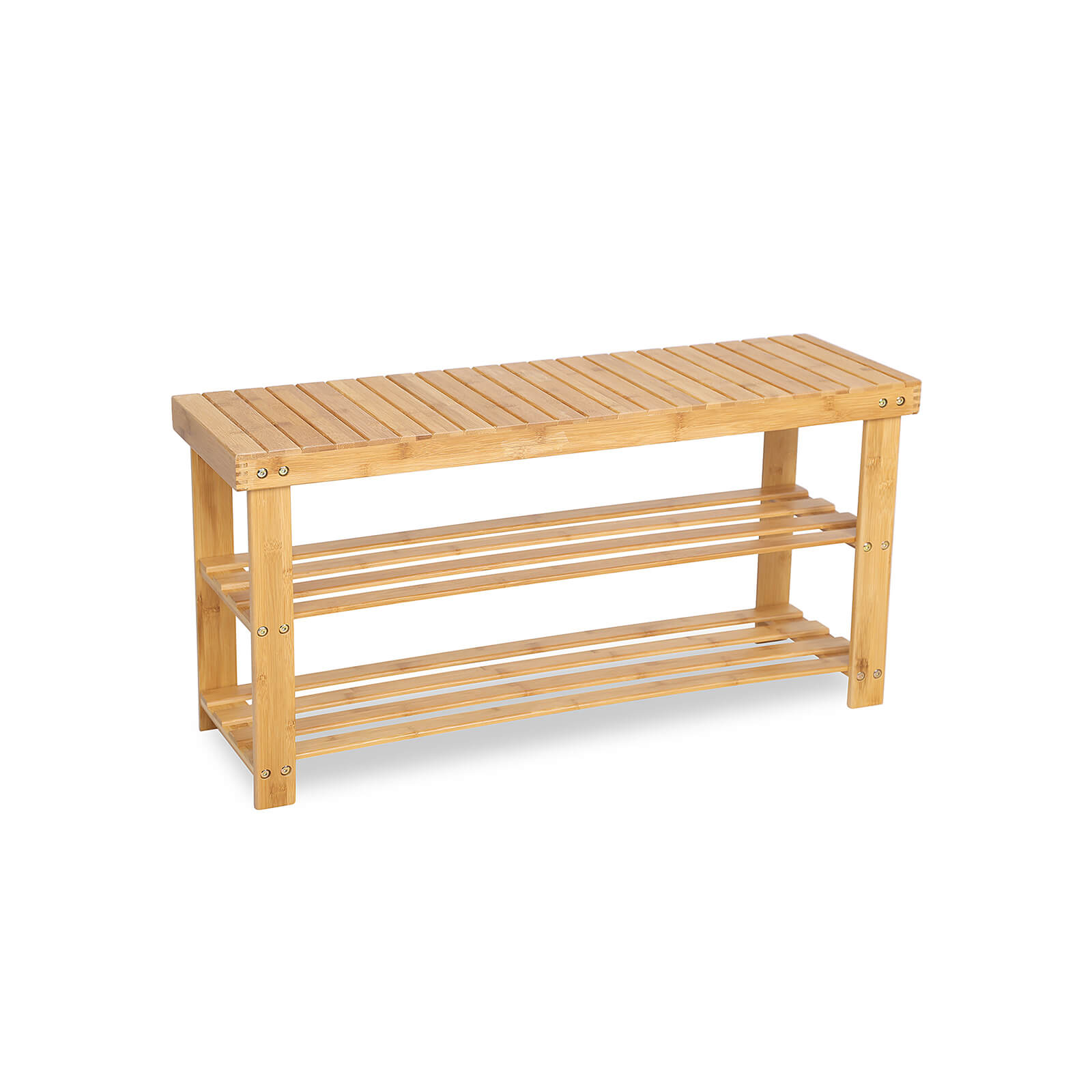 Bamboo Storage Shoe Bench - Indigo Home