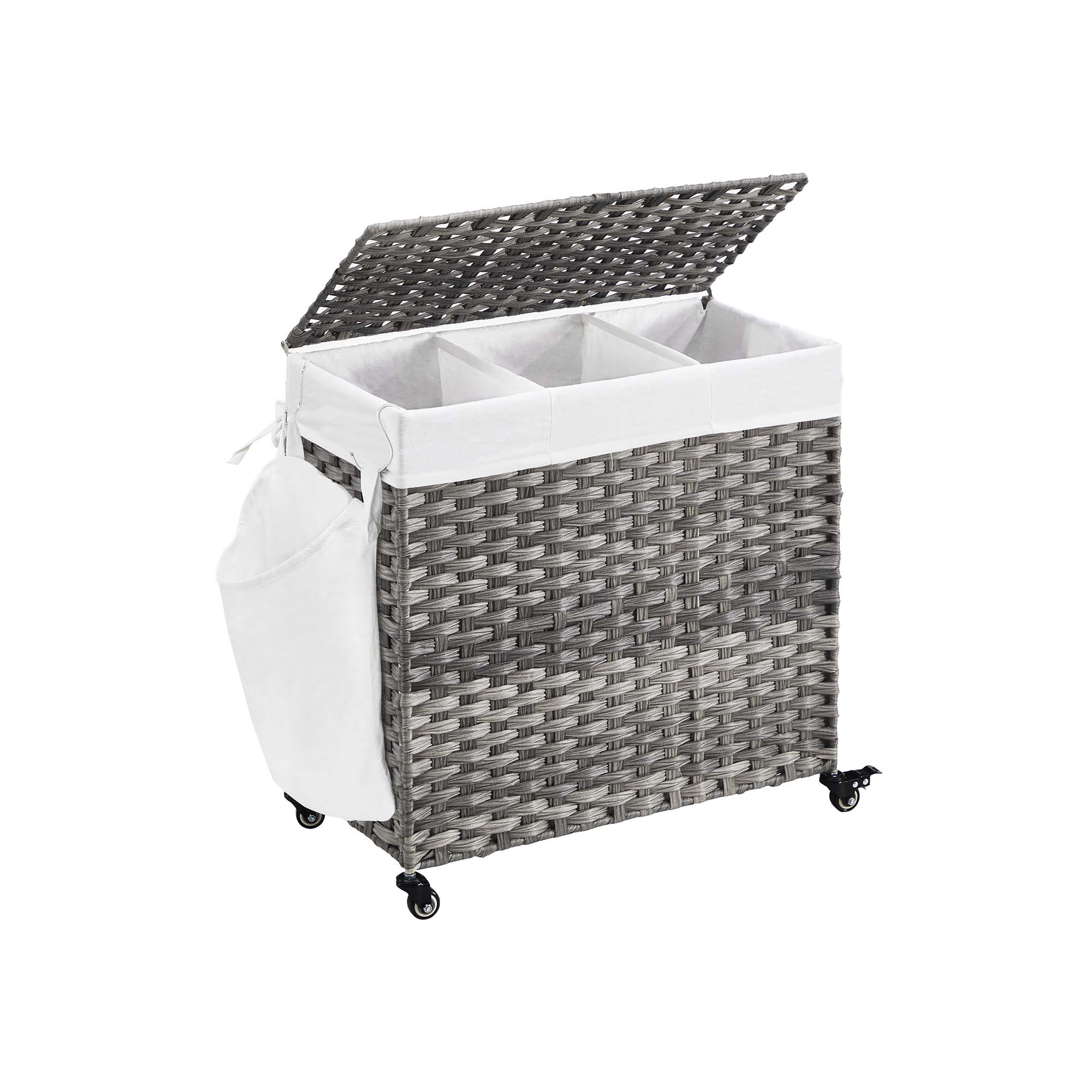Laundry Basket with 3 Compartments - Indigo Home