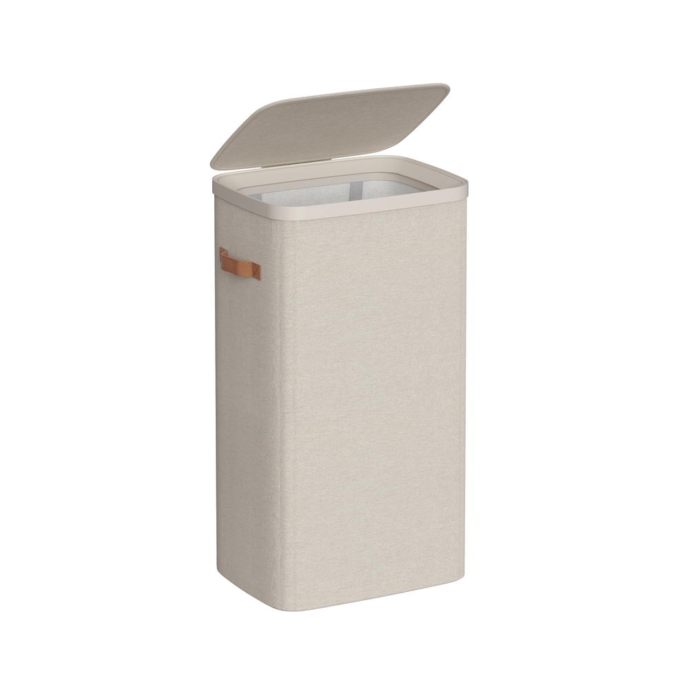MOSSFORD Laundry Basket with Lid and Handles - Beige - Indigo Home