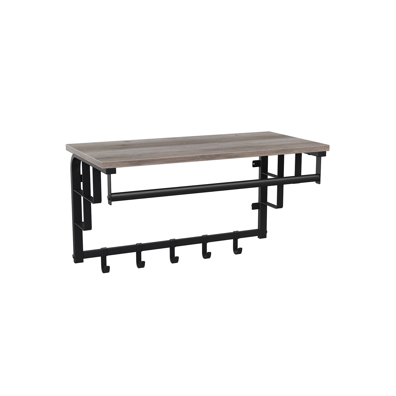 Coat Rack Wall-Mounted Greige and Black - Indigo Home