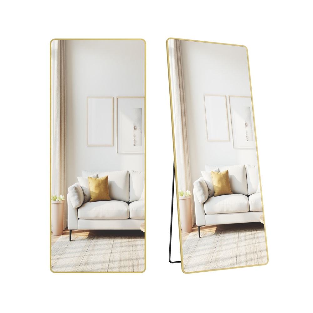 ROWANSHIRE Rectangle Full Length Mirror with Stand - Gold, 60cm - Indigo Home