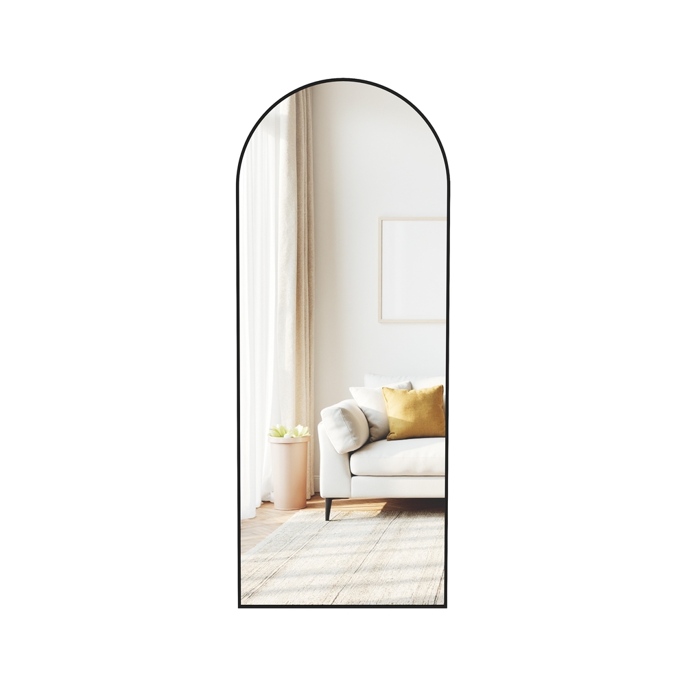ROWANSHIRE Arched Full Length Mirror with Stand - Black - Indigo Home