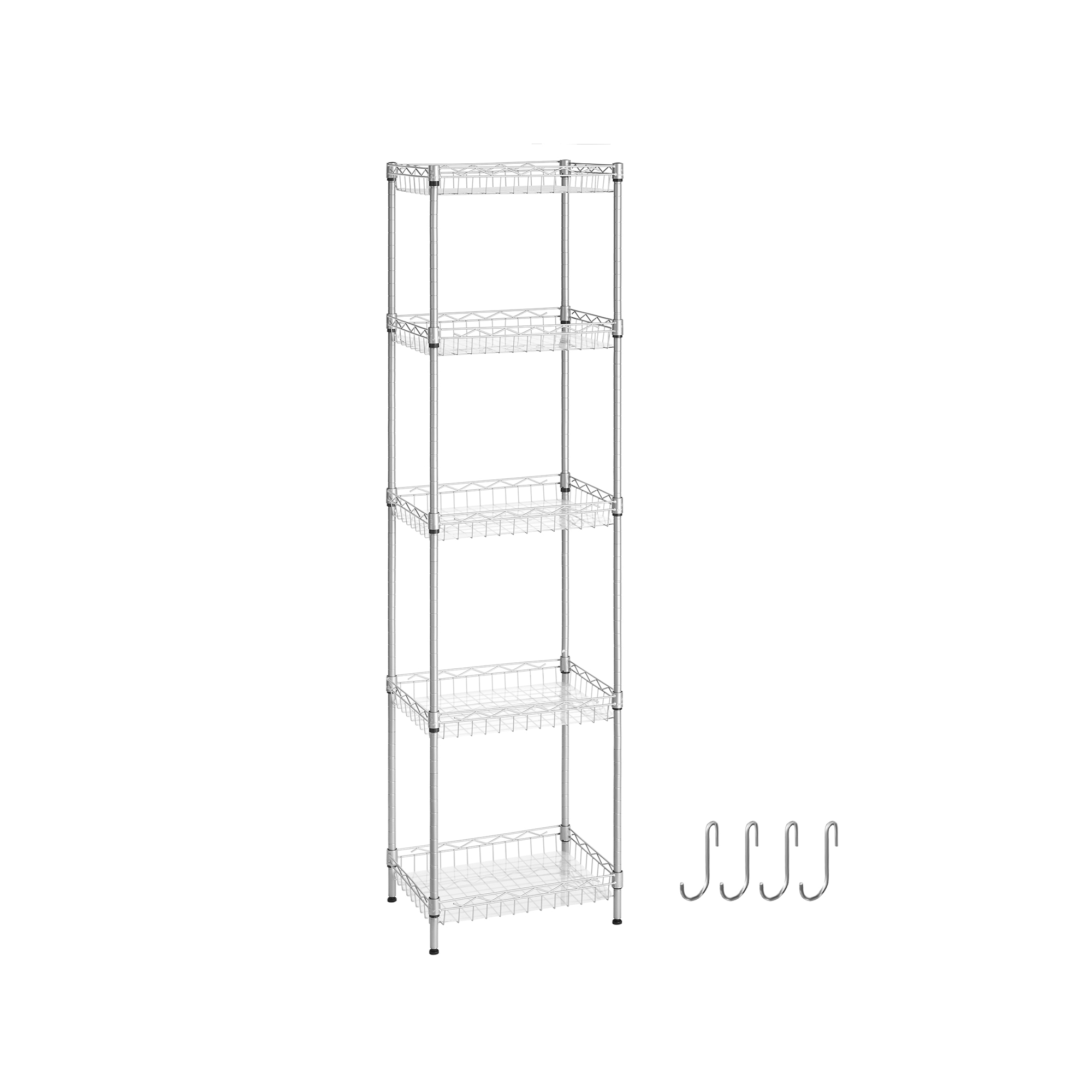 5-Tier Metal Storage Unit with Adjustable Shelves - Indigo Home