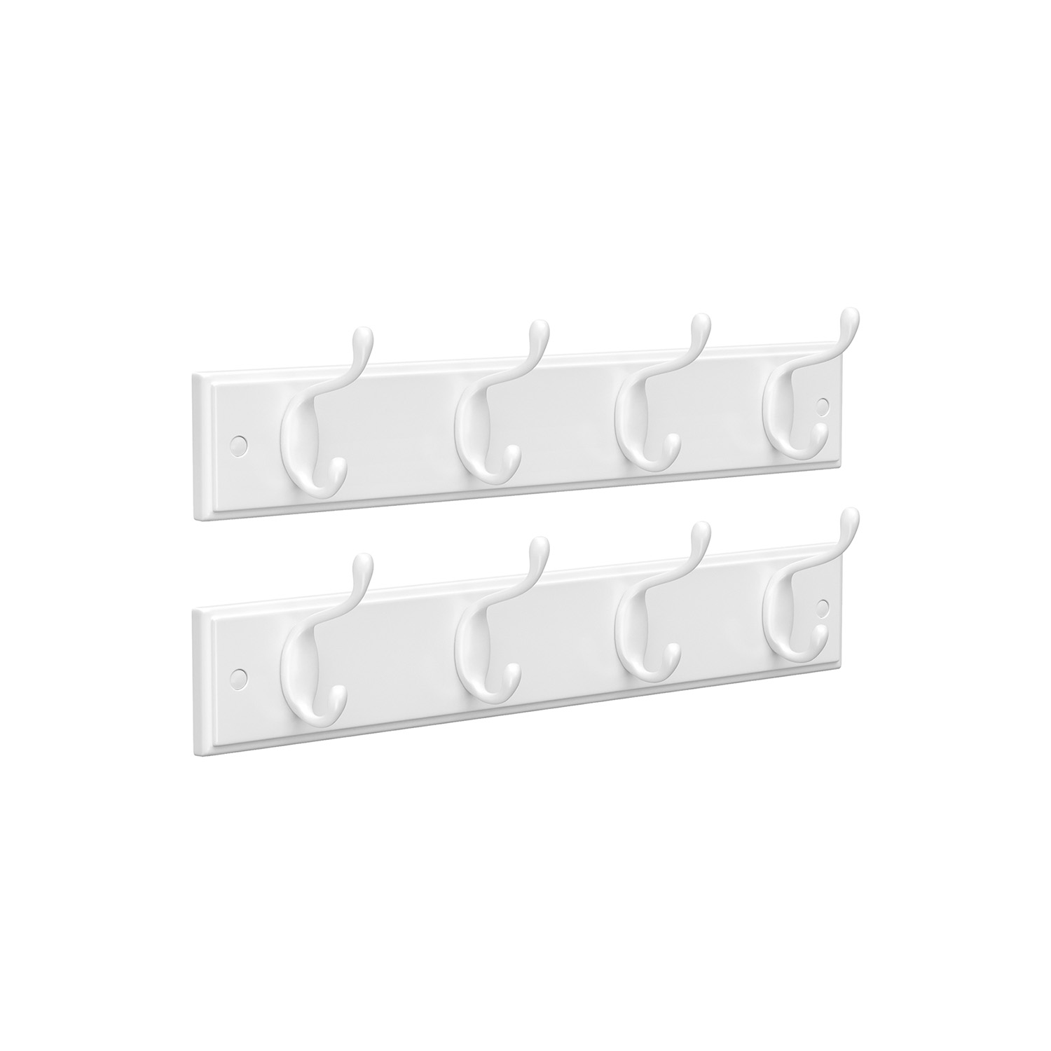 Coat Racks - ARCRA Wall Mounted Metal Racks Set of 2 - White - Indigo Home