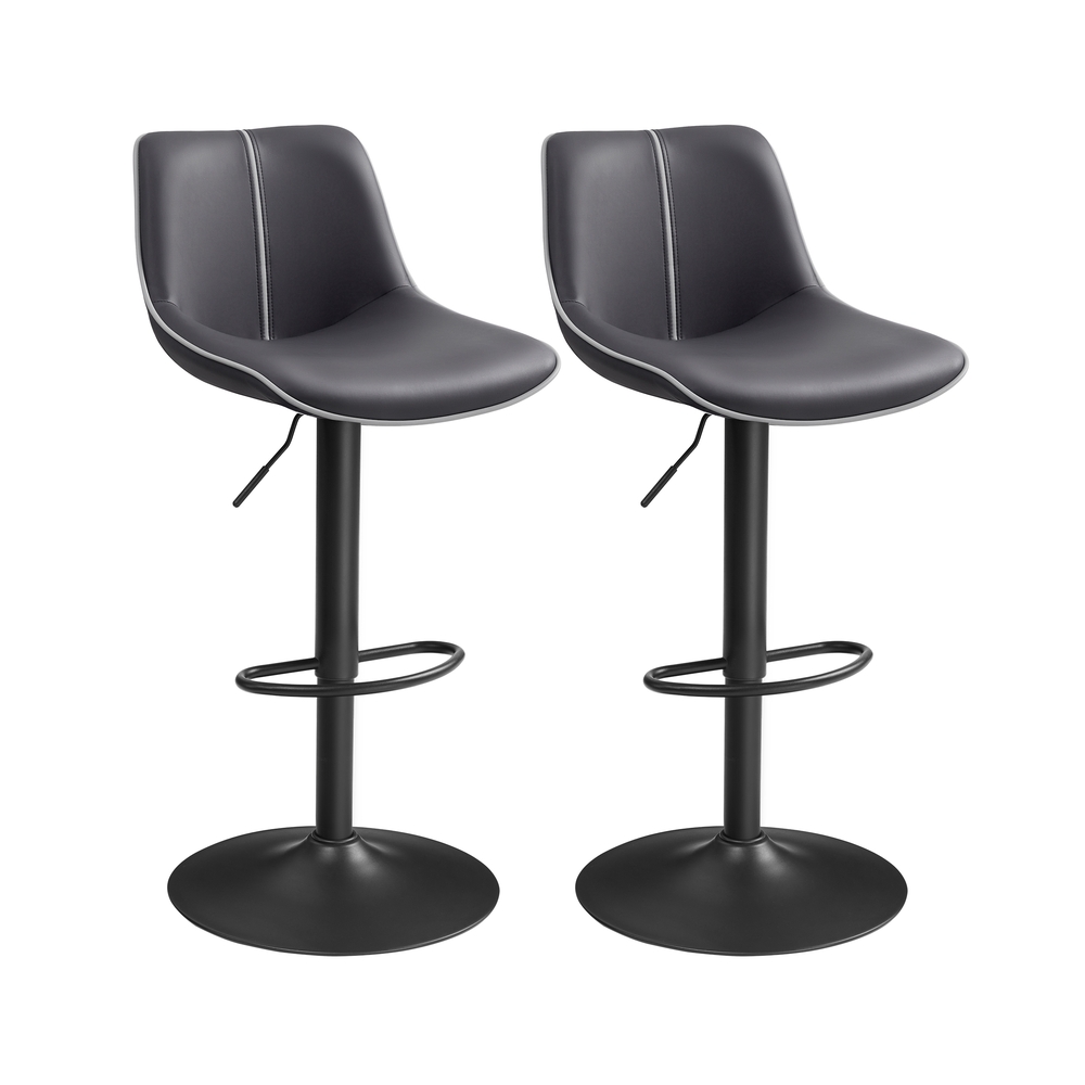 SILVERMERE Height Adjustable Swivel Bar Stool Set of 2 - Black - Indigo Home