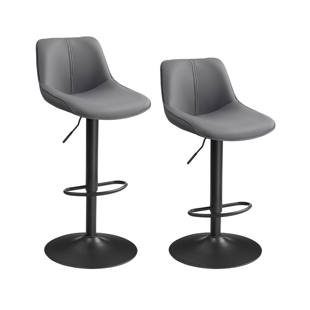SILVERMERE Height Adjustable Swivel Bar Stool Set of 2 - Grey - Indigo Home