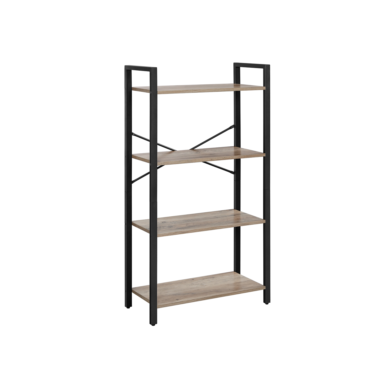 4-Tier Bookshelf Greige and Black - Indigo Home