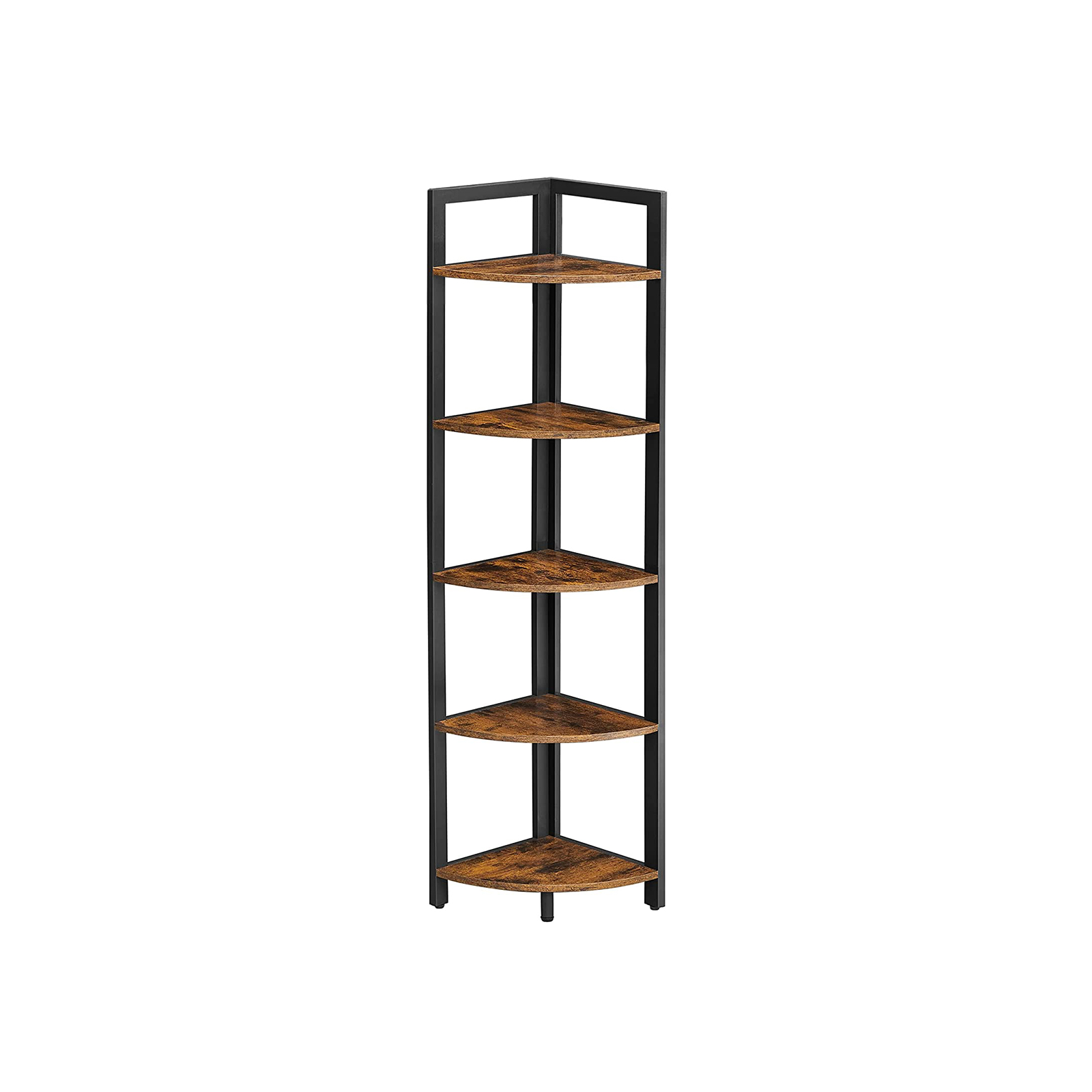 Industrial Brown 5-tier Free Standing Corner Shelf - Indigo Home