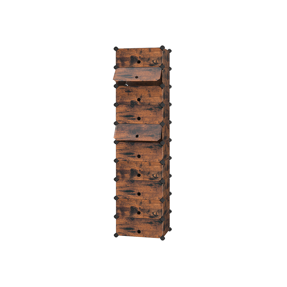 Brown Plastic Storage Organizer for Shoes - Indigo Home