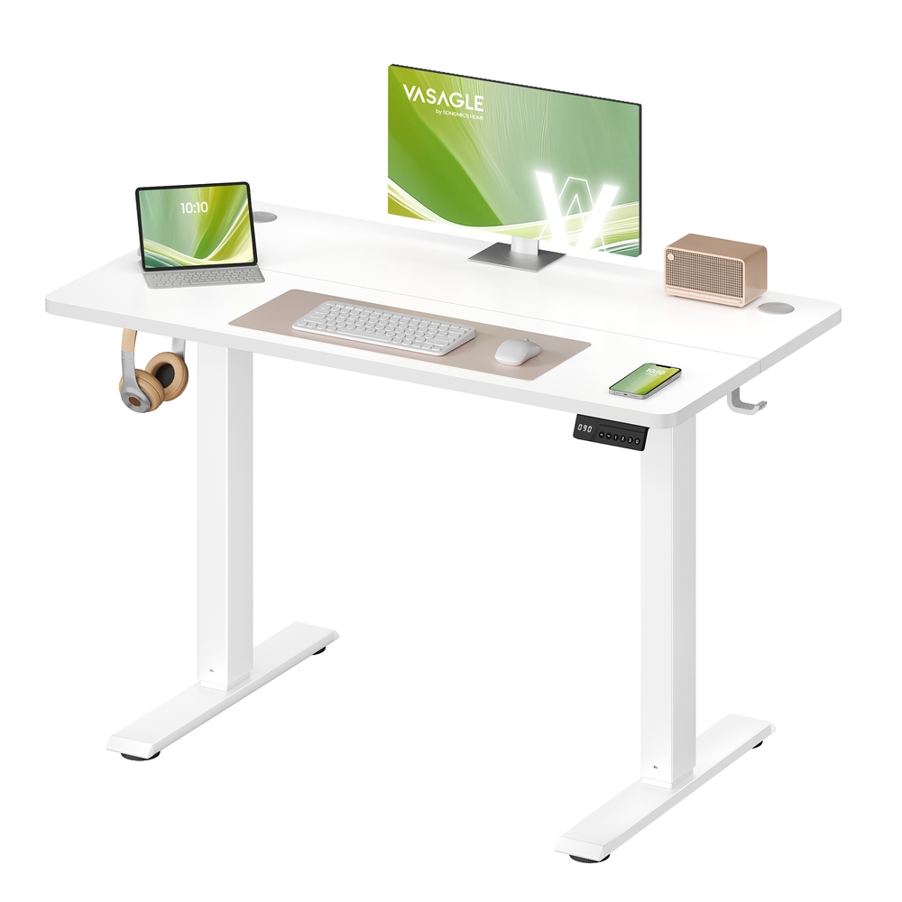 OXWICK Height Adjustable Electric Standing Desk 100 x 60 cm - Cloud White - Indigo Home