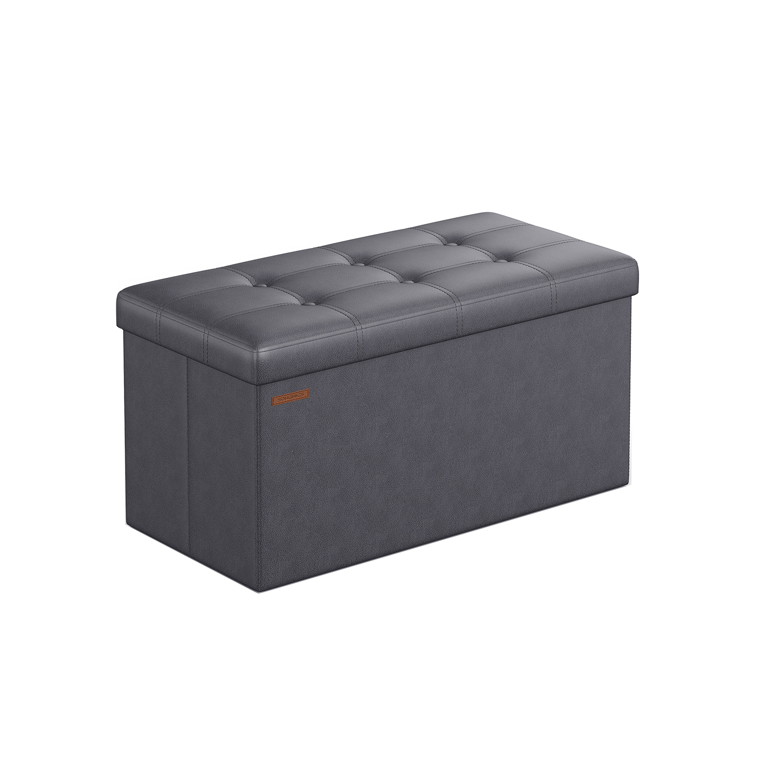 Ottoman Foot Rest - VELSO Foldable Ottoman Foot Rest with Storage - Dark Grey - Indigo Home