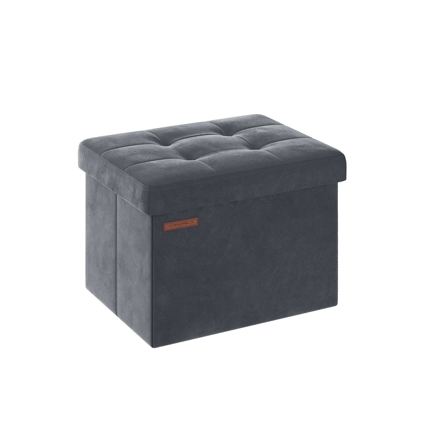 31 x 41 x 31 cm Foldable Storage Ottoman Bench Slate Grey - Indigo Home