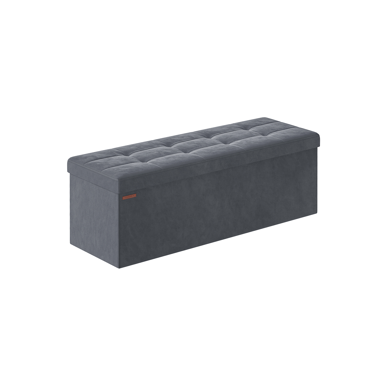 38 x 110 x 38 cm Foldable Storage Ottoman Bench Slate Grey - Indigo Home