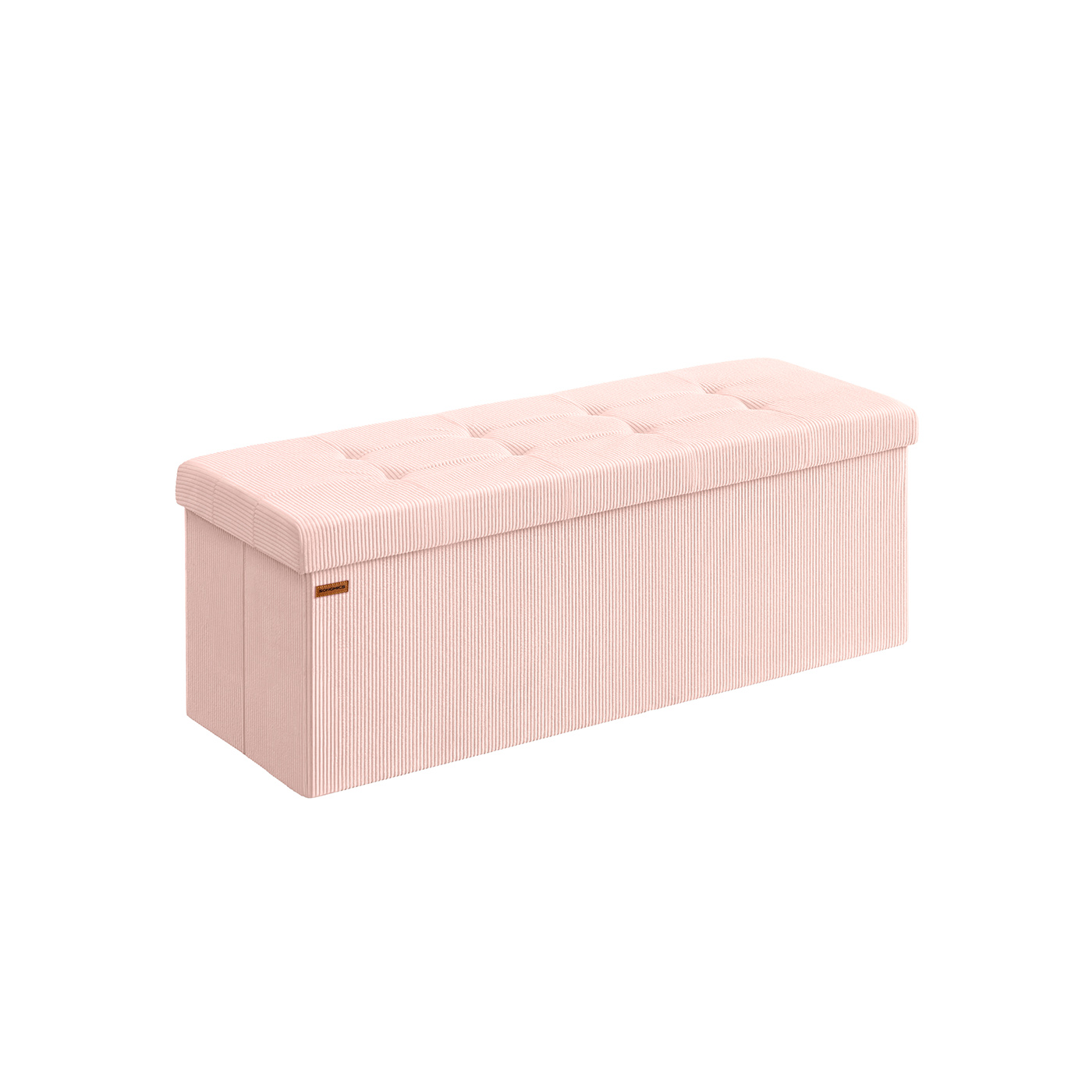 Storage Ottoman Bench - VELSO Foldable Foot Rest Bench - Pink - Indigo Home