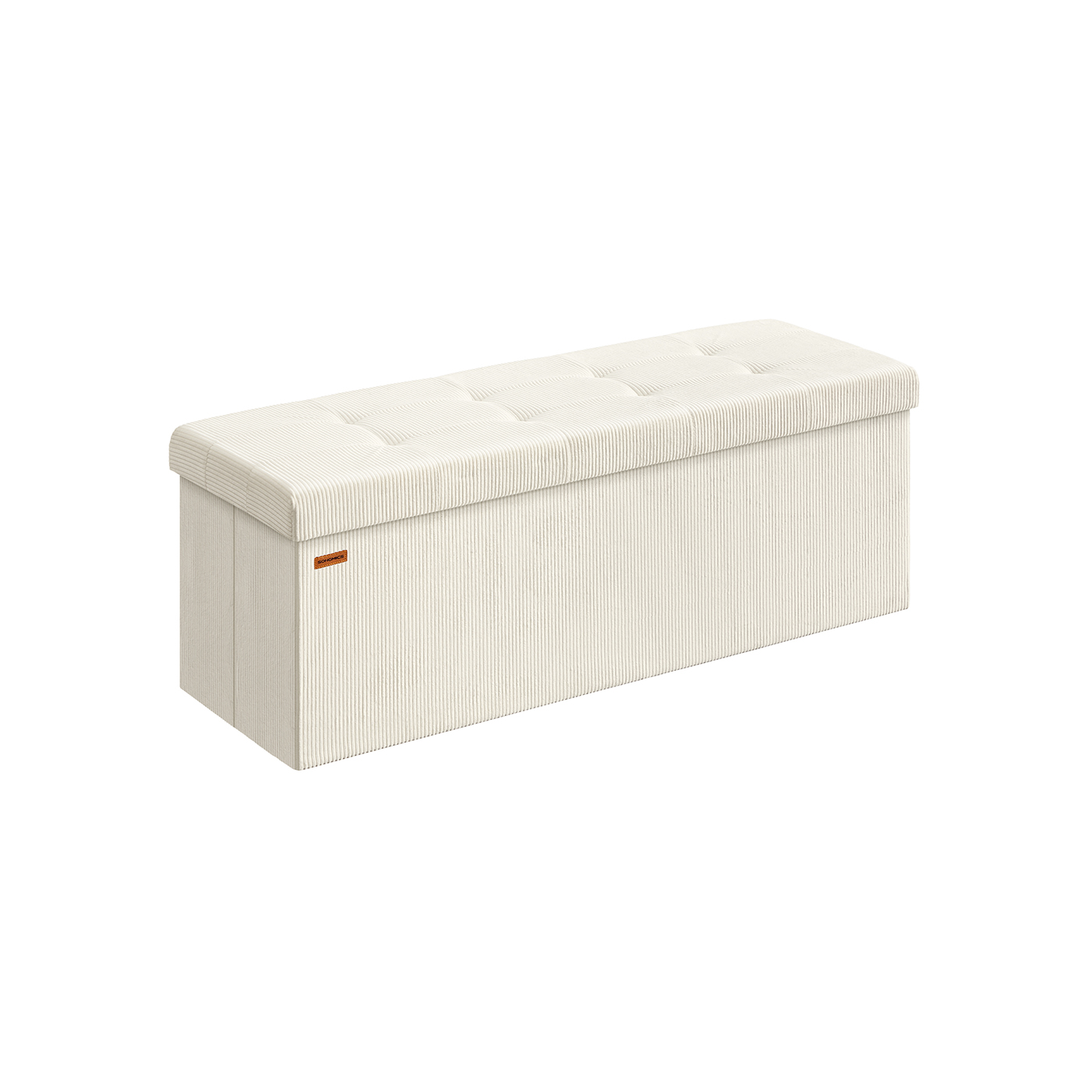 Storage Ottoman Bench - VELSO Foldable Foot Rest Bench - White - Indigo Home