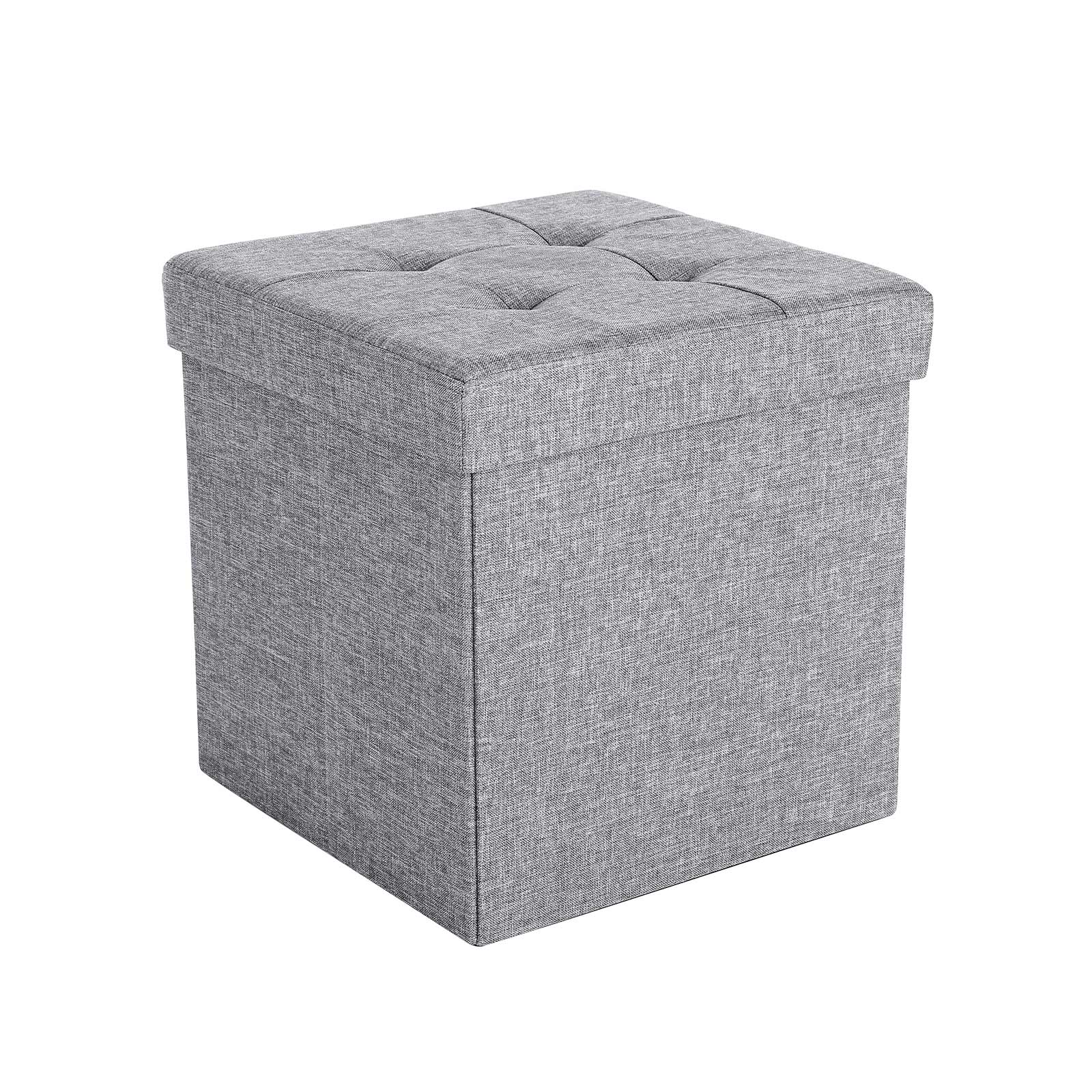 Light Grey Storage Ottoman - Indigo Home