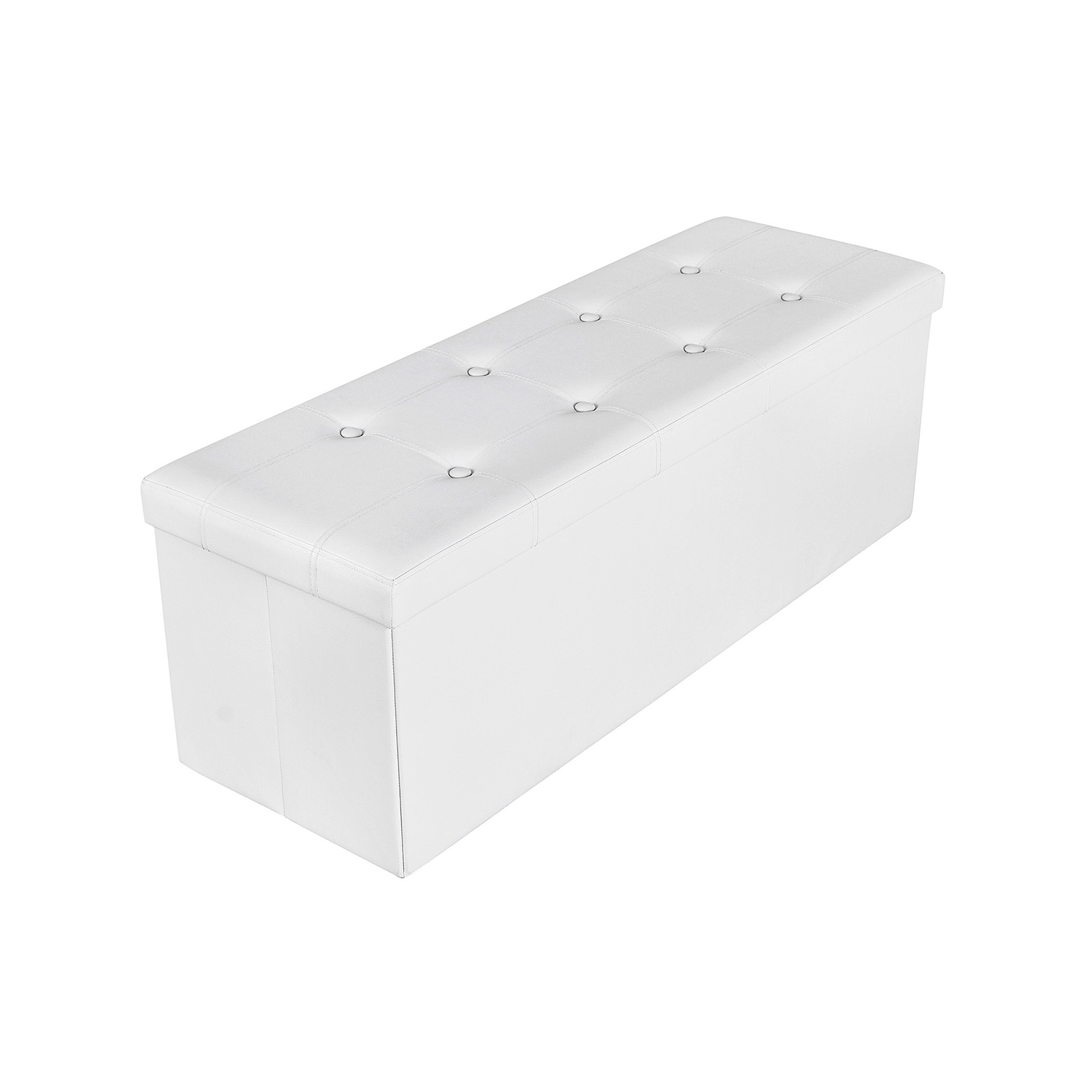 Large Storage White Ottoman - Indigo Home