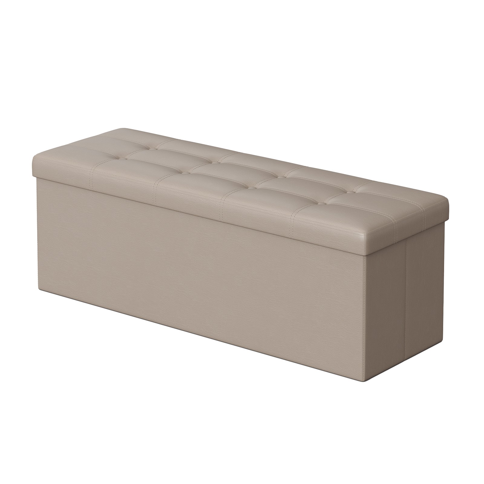 BRAMBLECREST Folding Storage Bench Ottoman Seat with Internal Storage - Camel Brown - Indigo Home