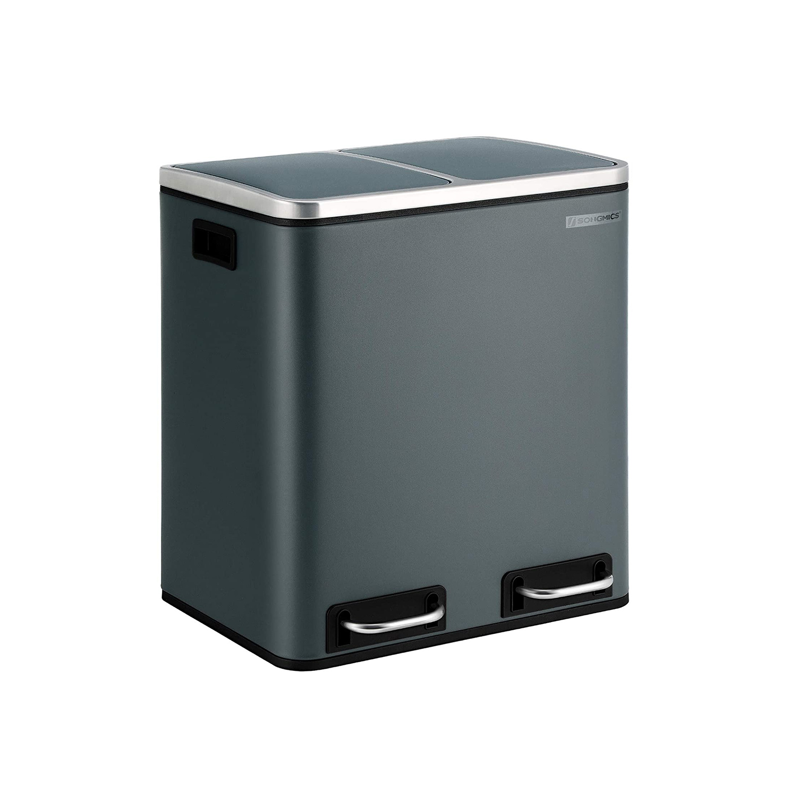 2 x 15 L Metal Rubbish Bin - Indigo Home