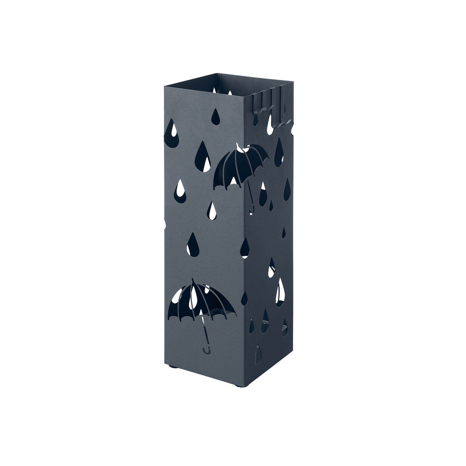 Grey Umbrella Stand Holder with Hooks - Indigo Home