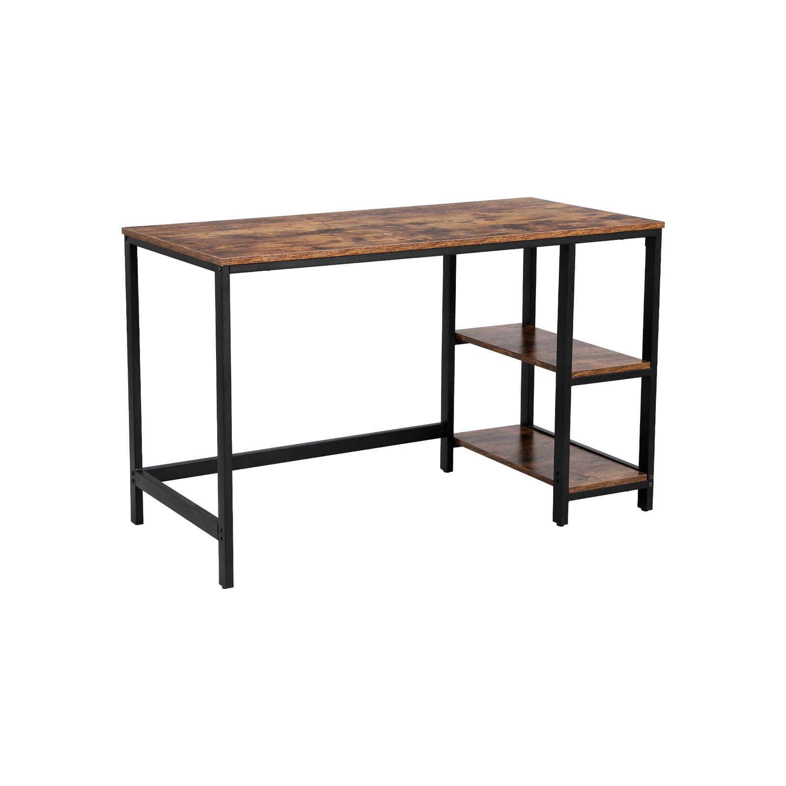 Industrial 47 Inches Computer Desk with Shelves - Indigo Home