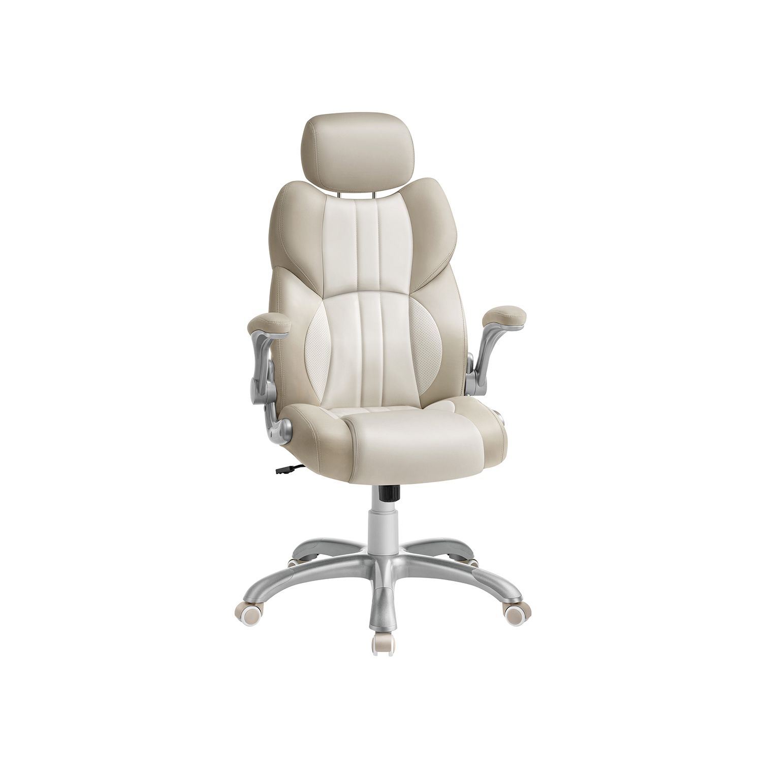 Height-Alterable Ergonomic Gaming Chair with Tilt Function Cream White - Indigo Home