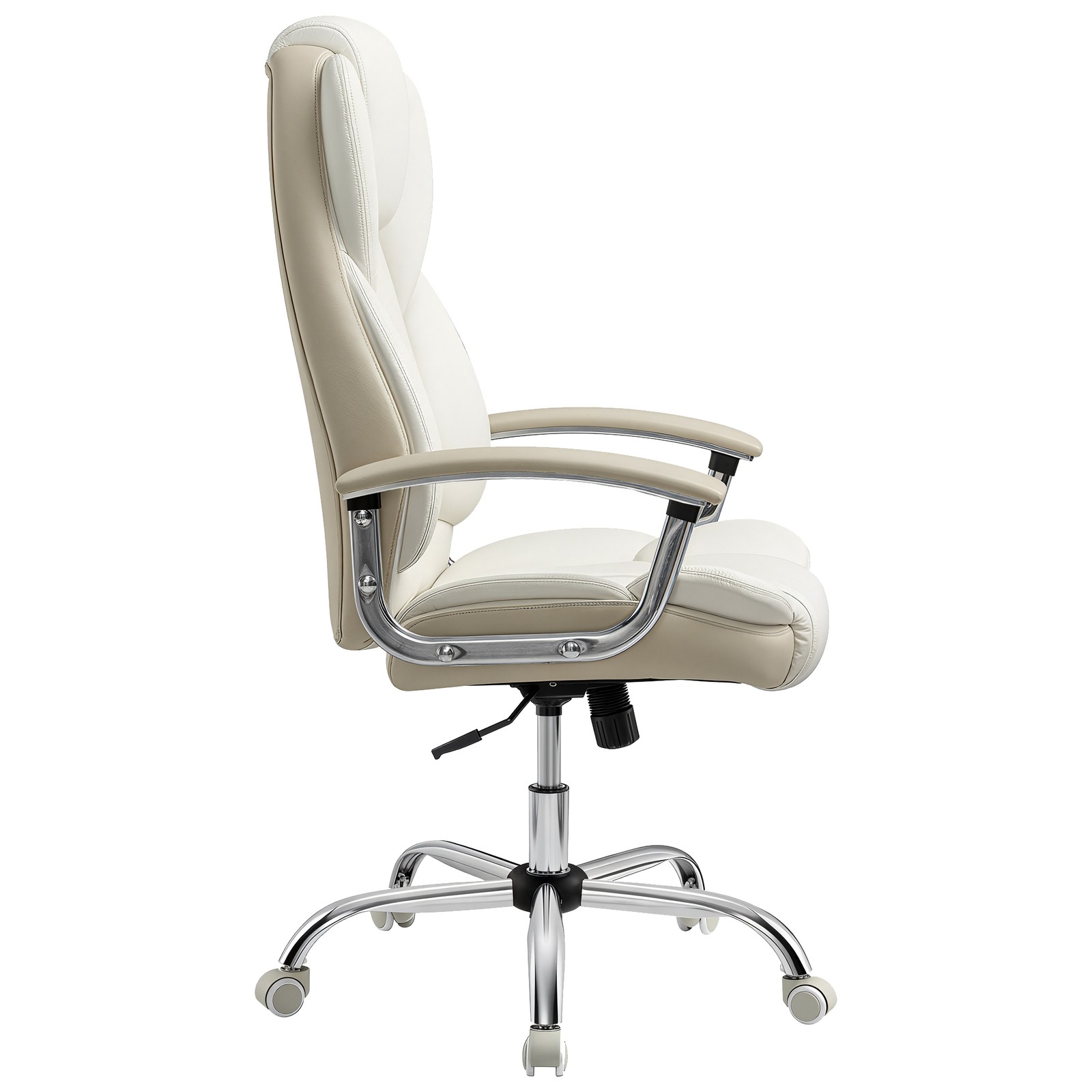 BRAMBLETHORN Synthetic Leather Office Chair with Armrest - White - Indigo Home