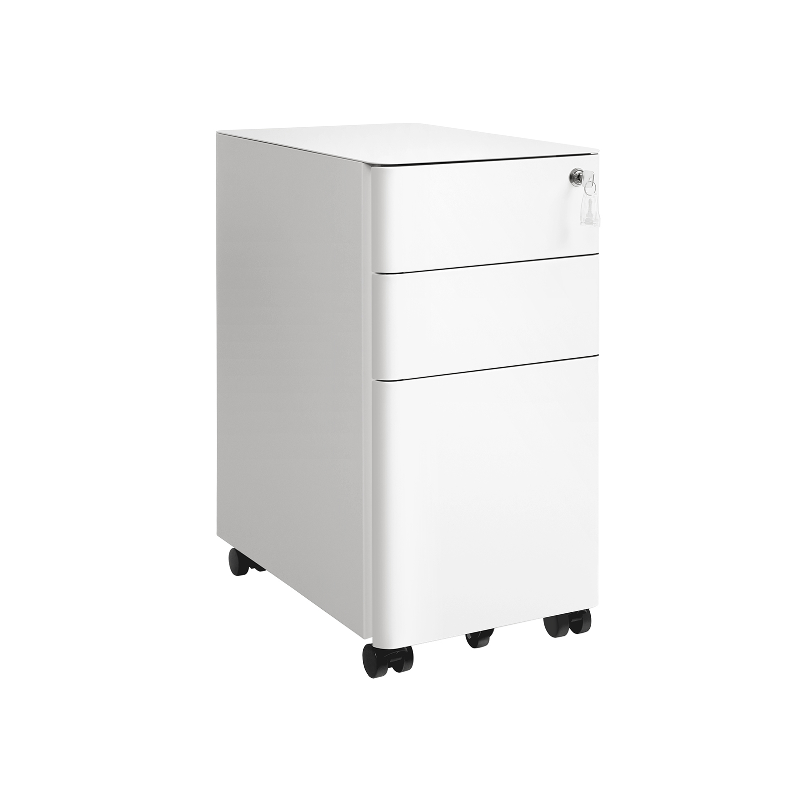 White Filing Cabinet on Wheels for Office - Indigo Home