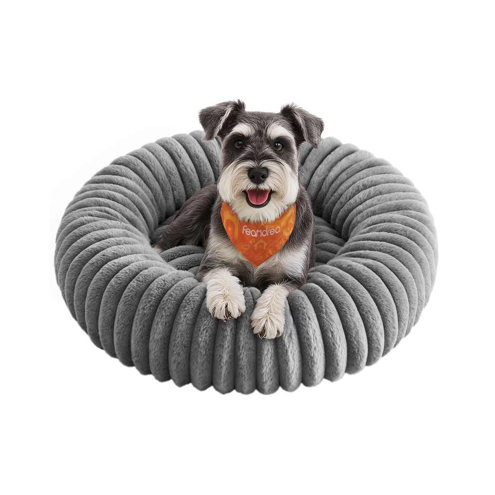 ASHBOURNEEN Dog Bed with Soft Padding - Grey, 70cm - Indigo Home