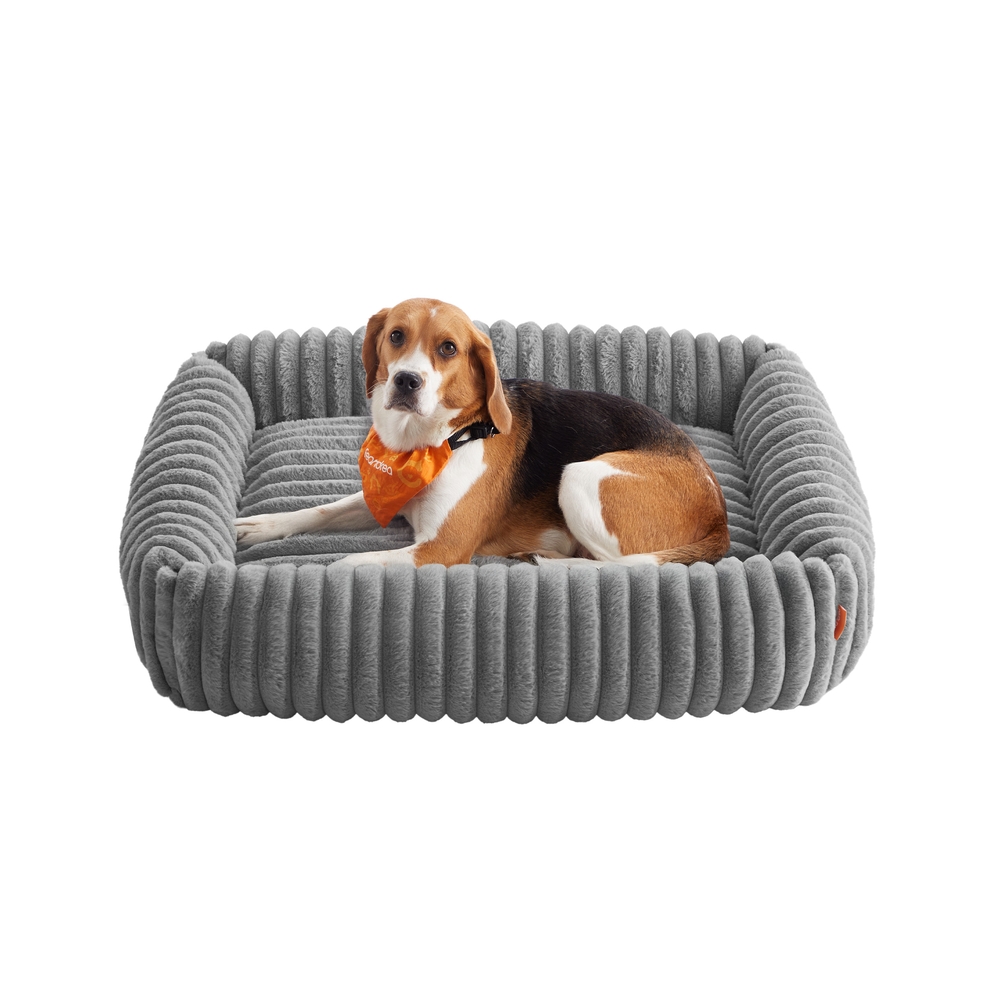 ASHBOURNEEN Dog Bed with Soft Padding for Large Dog - Grey, 68cm - Indigo Home