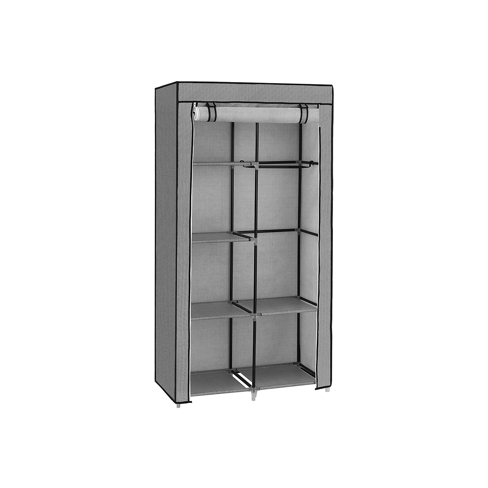Grey Small Portable Closet with Metal Frame & Fabric Cover - Indigo Home