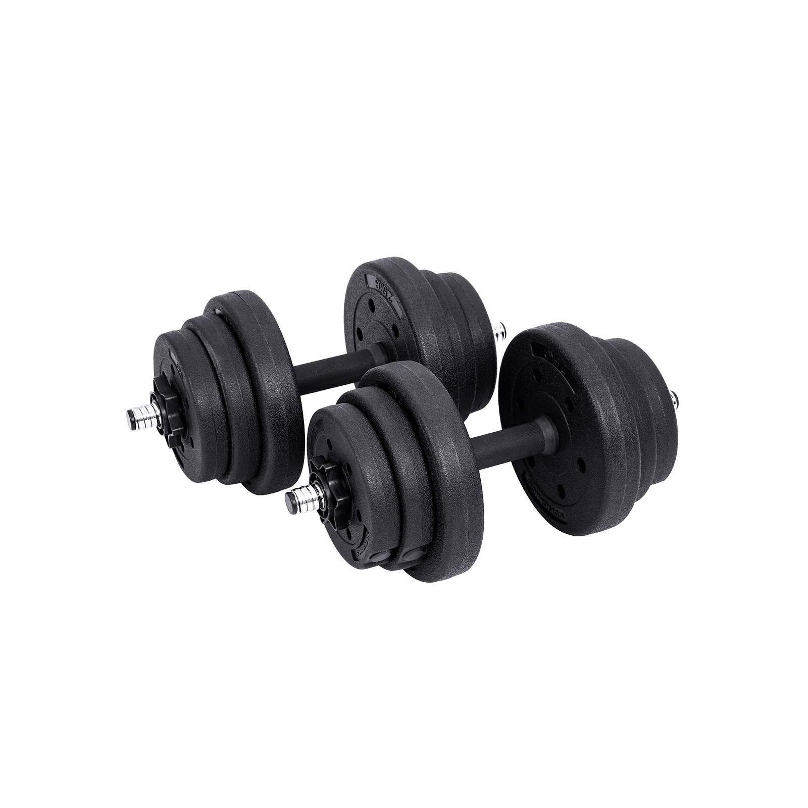 Black Adjustable Dumbbells Set with Extra Barbell Bar - Indigo Home