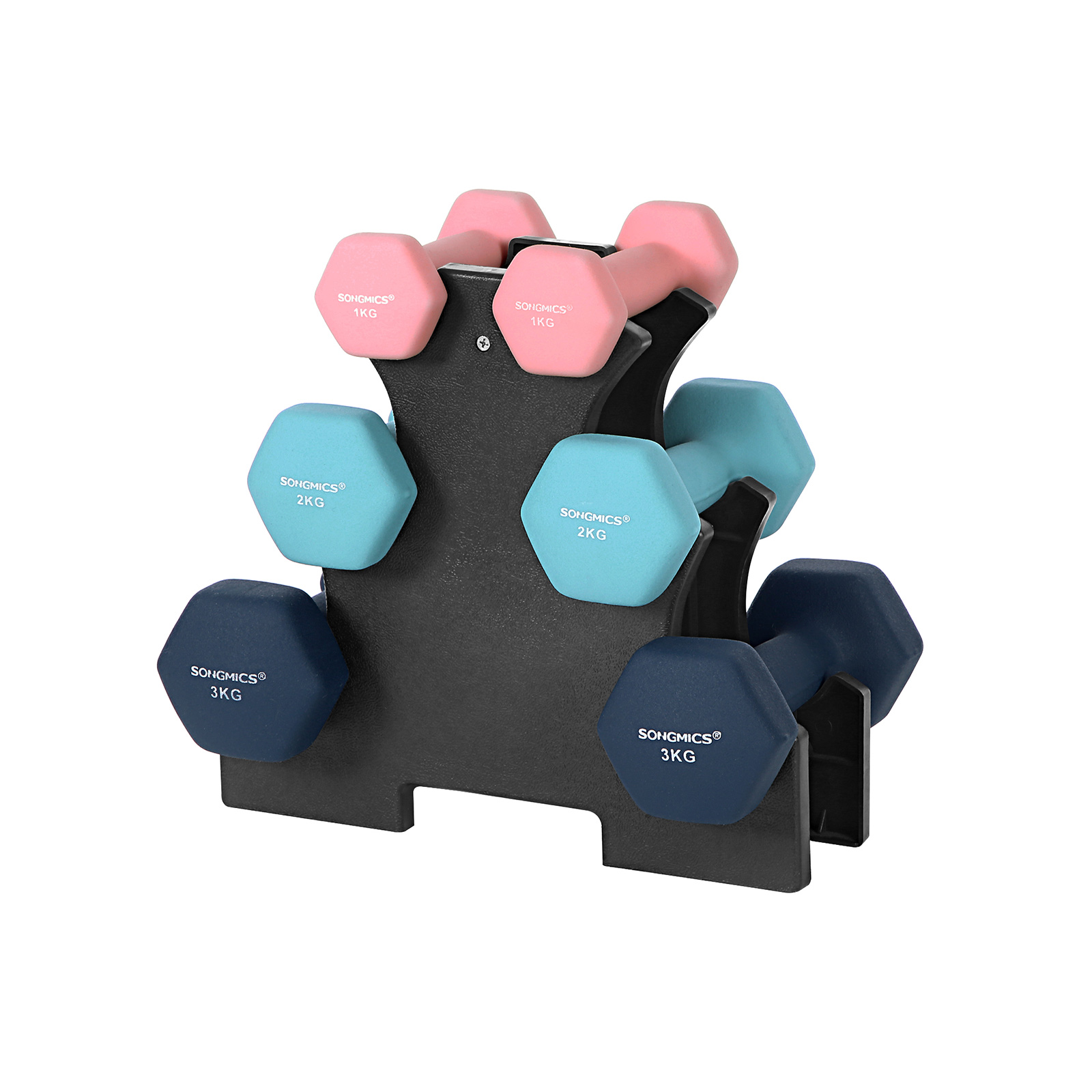 Hex Dumbbell Set with Storage Rack - Indigo Home