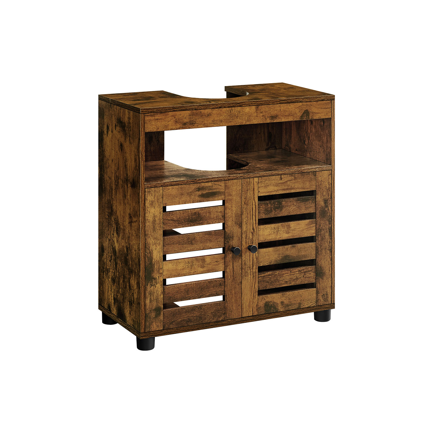 Bathroom Cabinet - TARSO Under Sink 30 x 60 x 64 cm Rustic Brown - Indigo Home