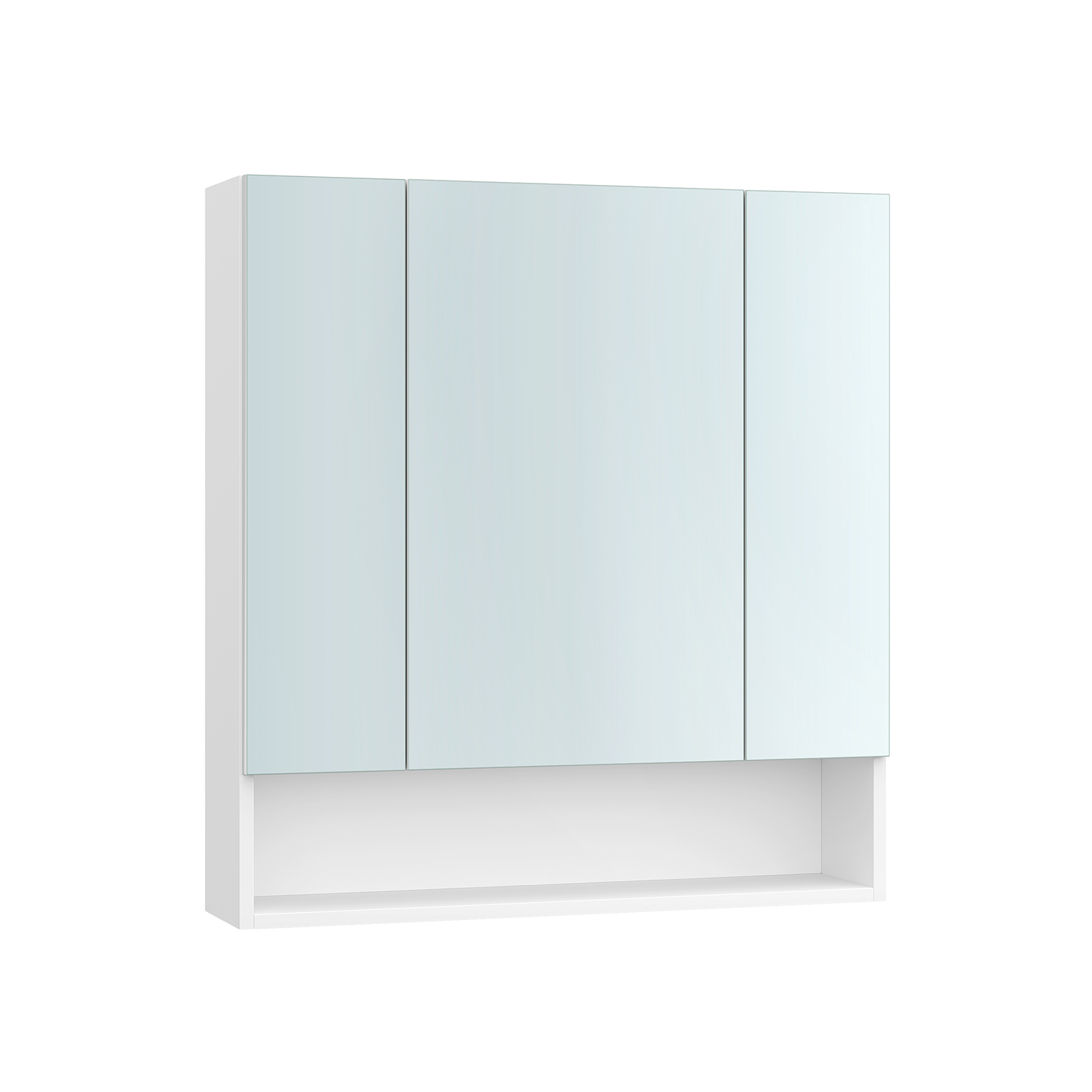 Mirror Cabinet - GRASO Bathroom 70 cm Wide with Shelve - White - Indigo Home