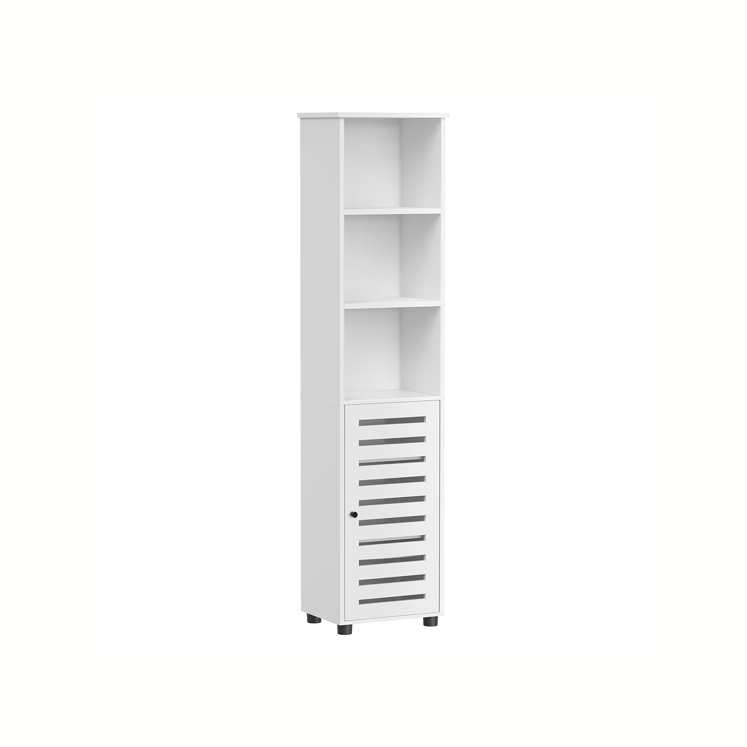 Bathroom Cabinet - GRASO Floor Storage Open Compartment - White - Indigo Home