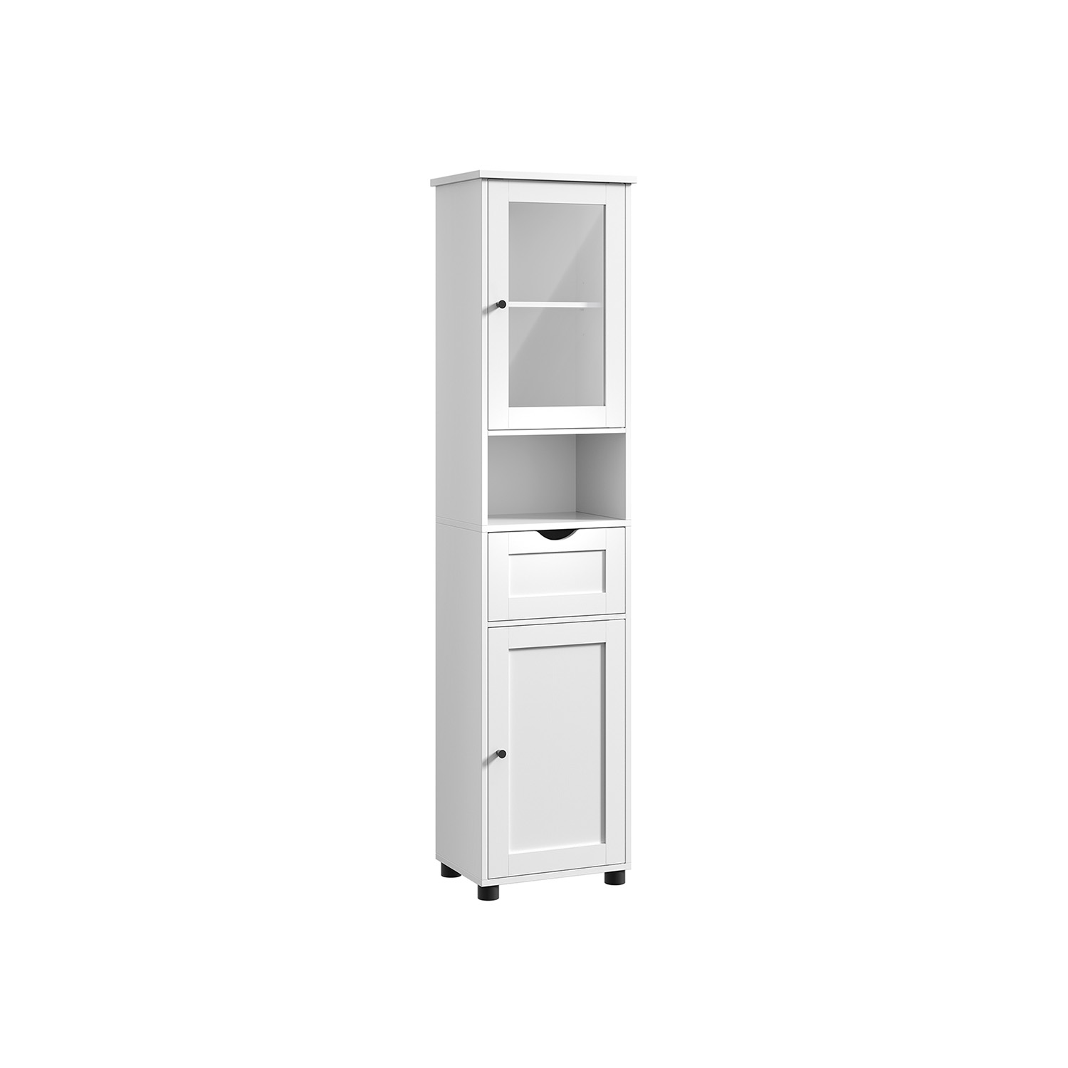 Bathroom Cabinet - GRASO Free-Standing Open Shelf Storage - White - Indigo Home