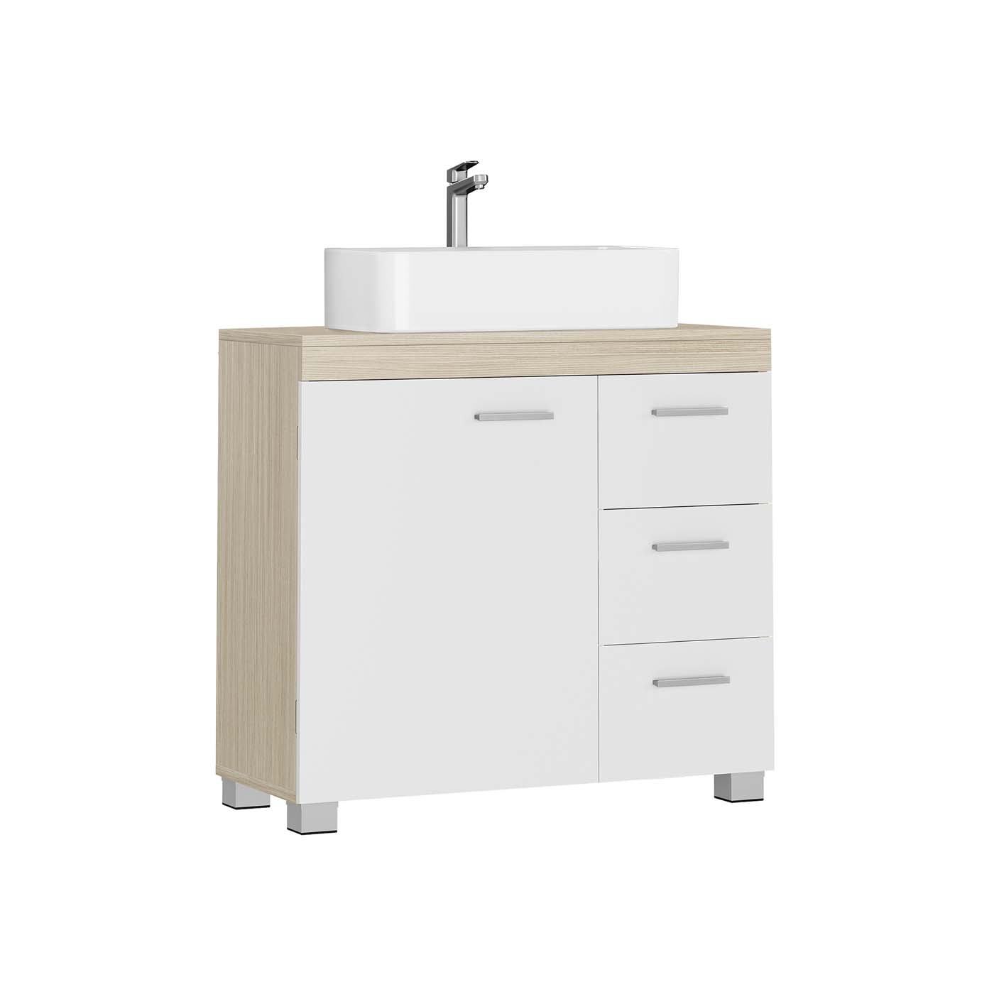 Bathroom Cabinet - VERVA Under Sink Storage 3 Drawer - White - Indigo Home