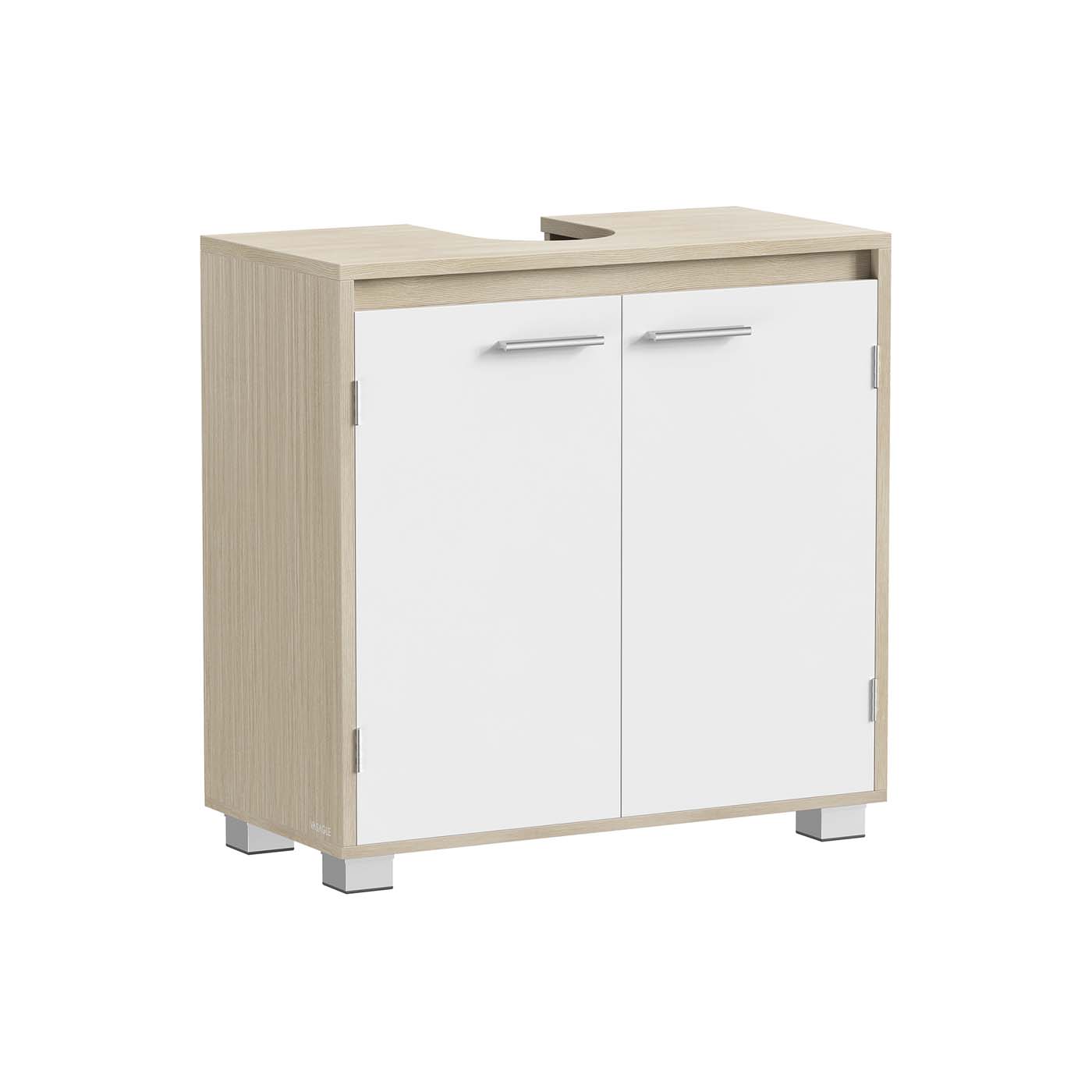 Bathroom Cabinet - VERVA Under Sink Storage Compartment - Beige and White - Indigo Home