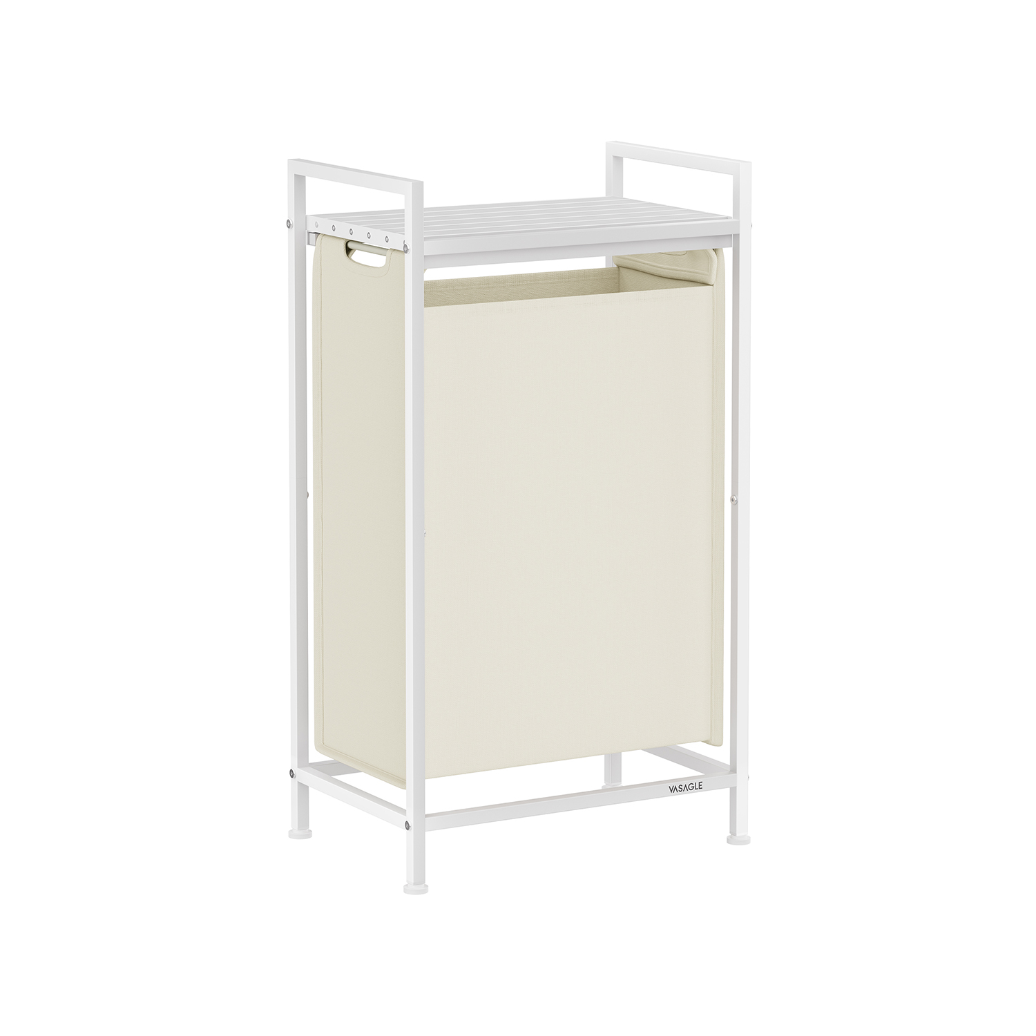 Laundry Basket - LUSTTO 47L Pull Out Basket - Cream White - Indigo Home