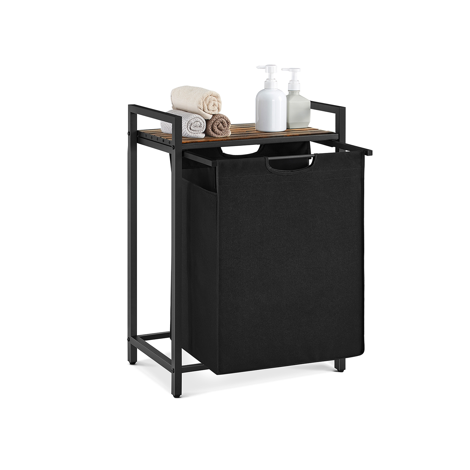 65L Laundry Basket Rustic Brown and Black - Indigo Home