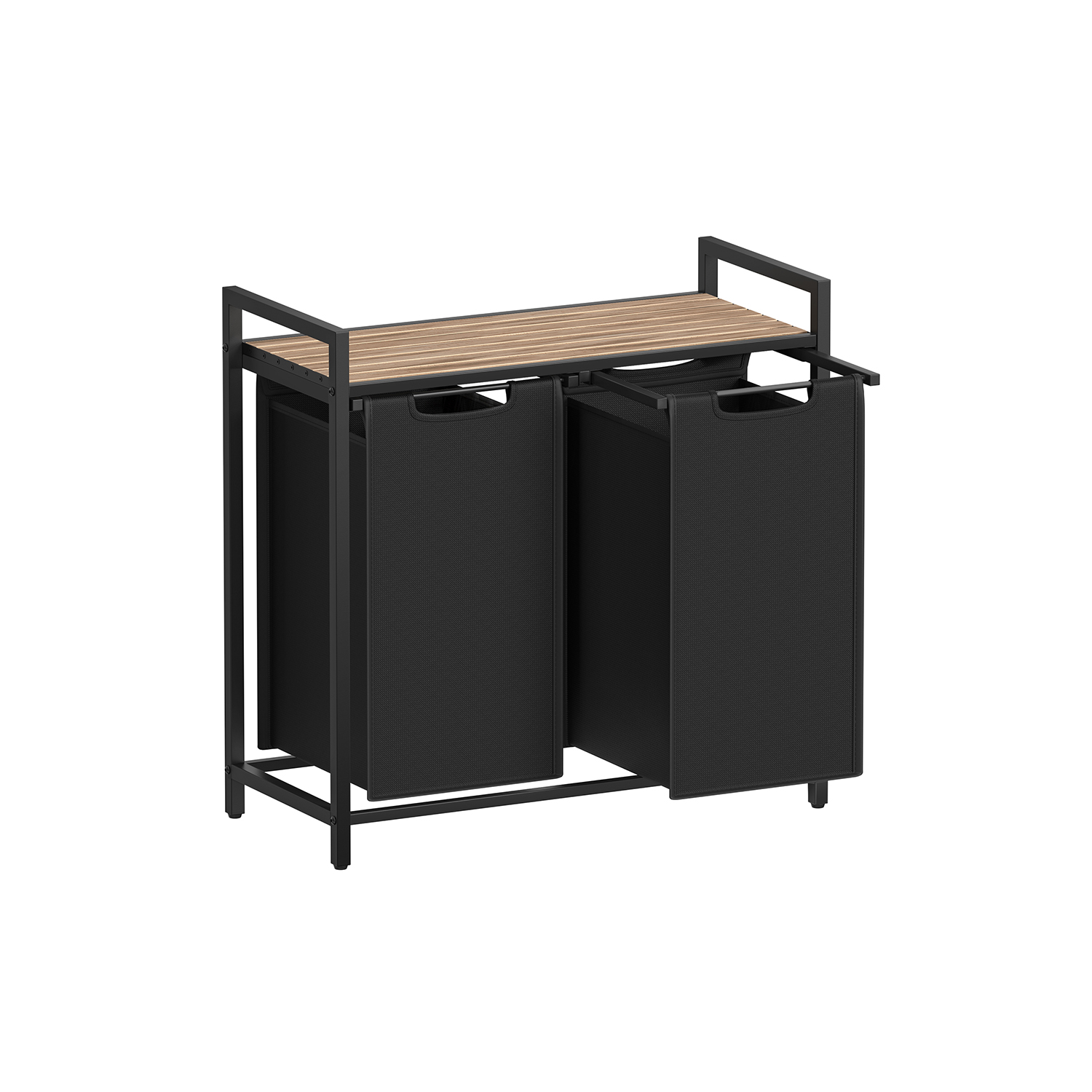 2-Compartment Laundry Hamper Camel Brown and Black - Indigo Home