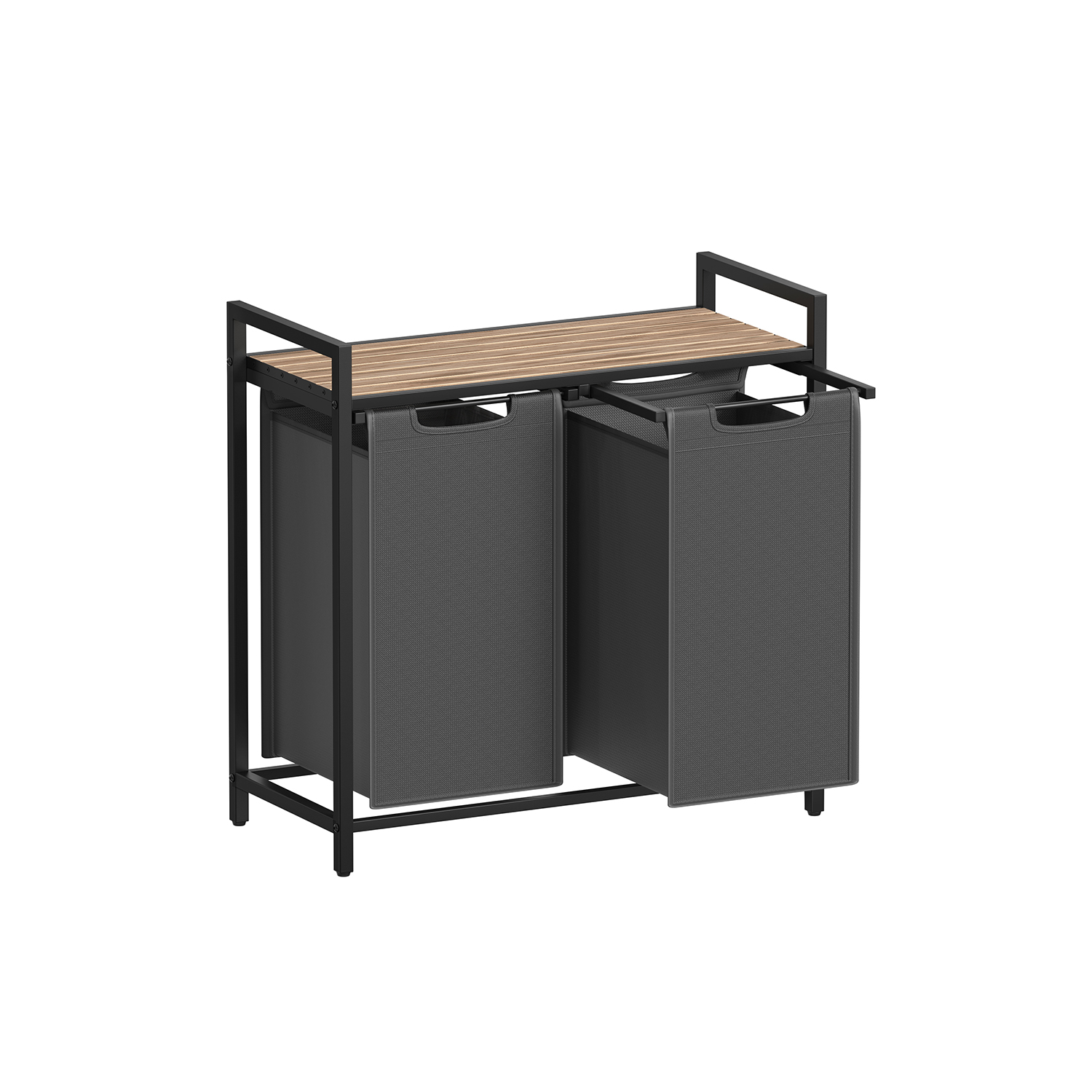 2-Compartment Laundry Hamper Camel Brown and Grey - Indigo Home