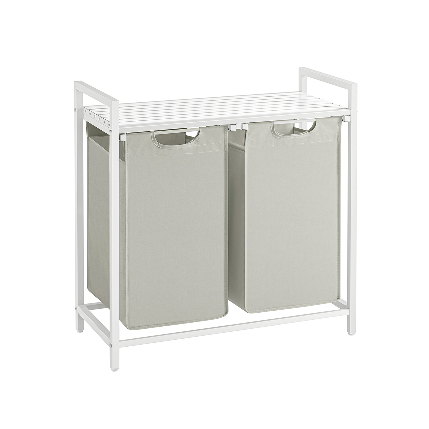 2 x 46L Laundry Basket White - Indigo Home