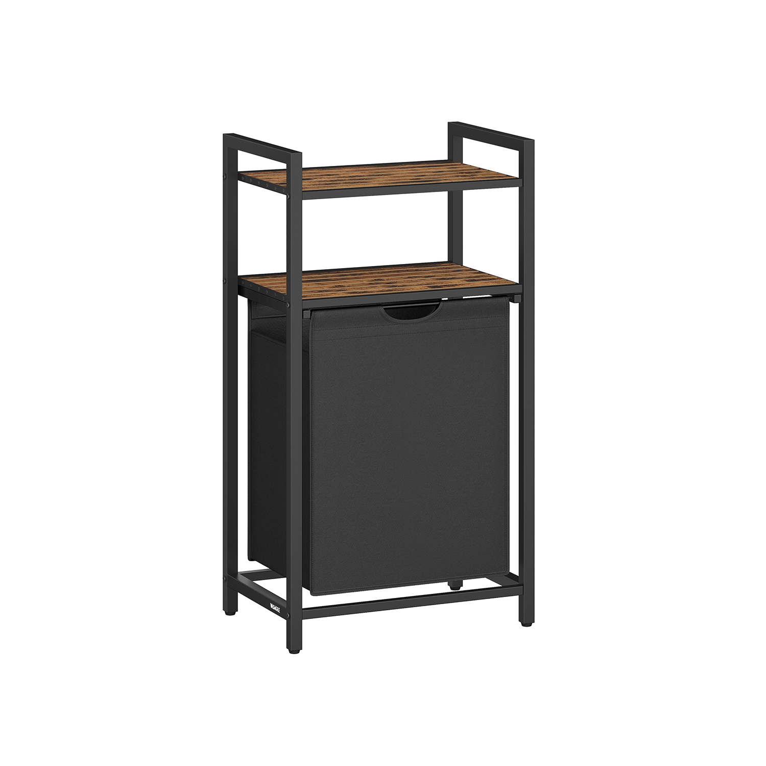 Laundry Basket - ZARDA 65L Rustic Brown and Black - Indigo Home