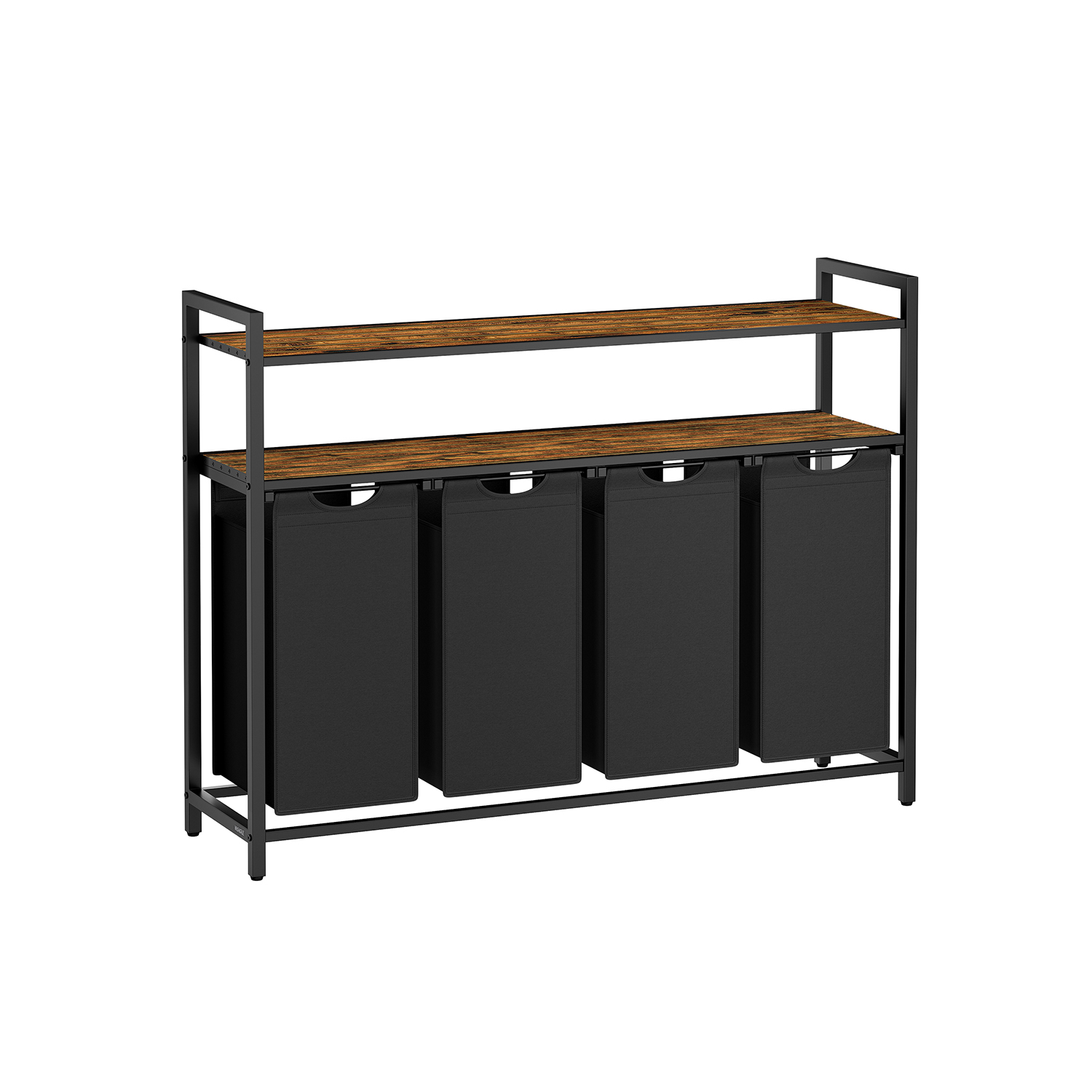 Laundry Basket - ZARDA Rustic Pull Out Bags - Brown and Black - Indigo Home