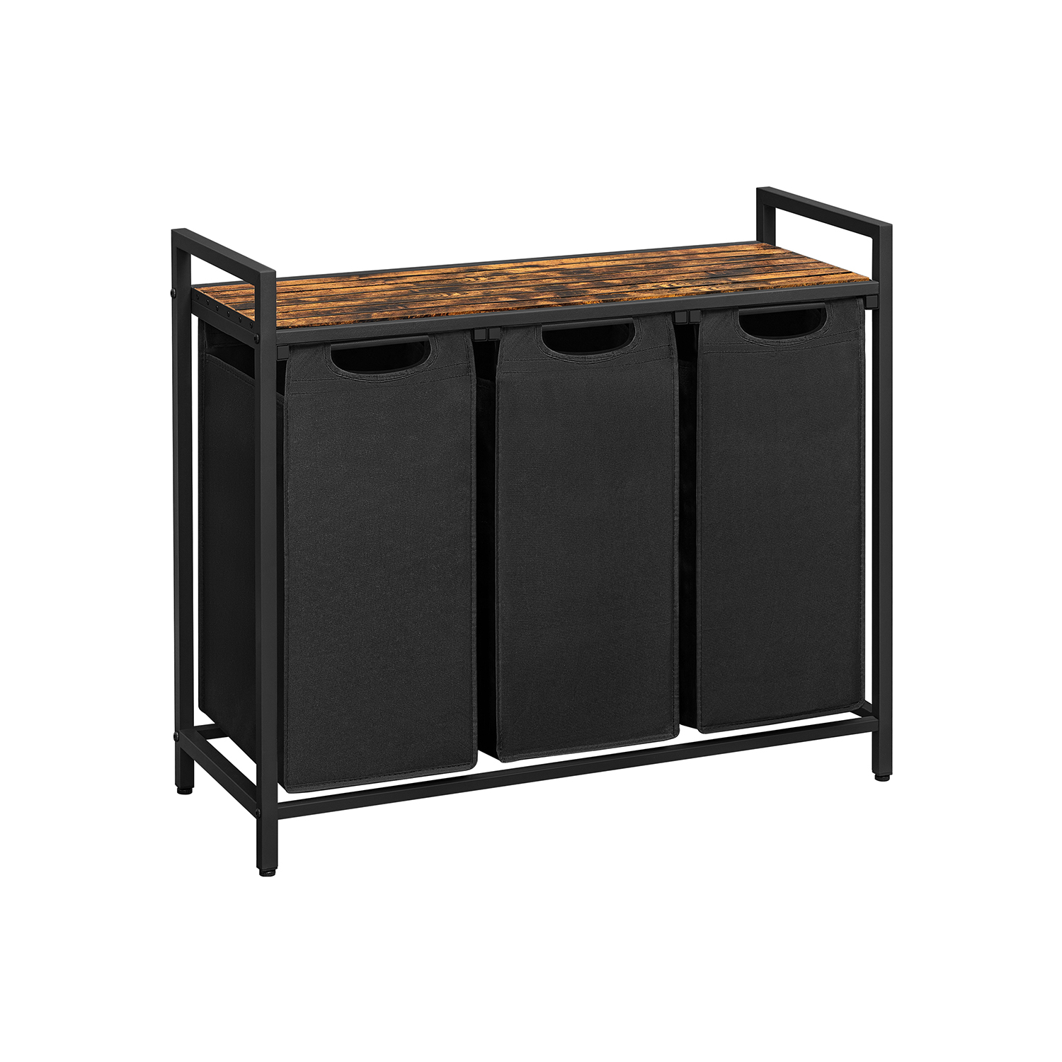 Laundry Basket with 3 Pull-Out and Removable Bags - Indigo Home