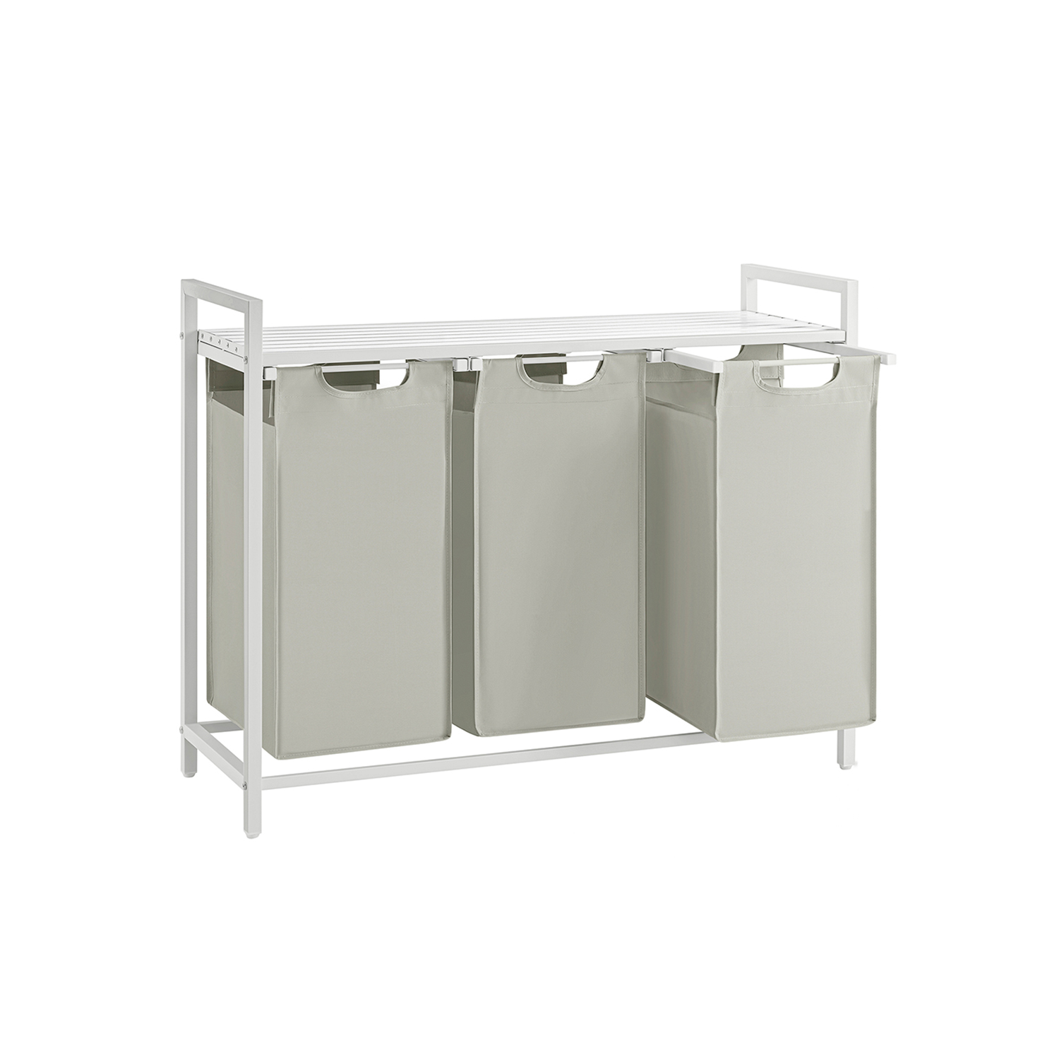 3 x 38L Laundry Basket White - Indigo Home