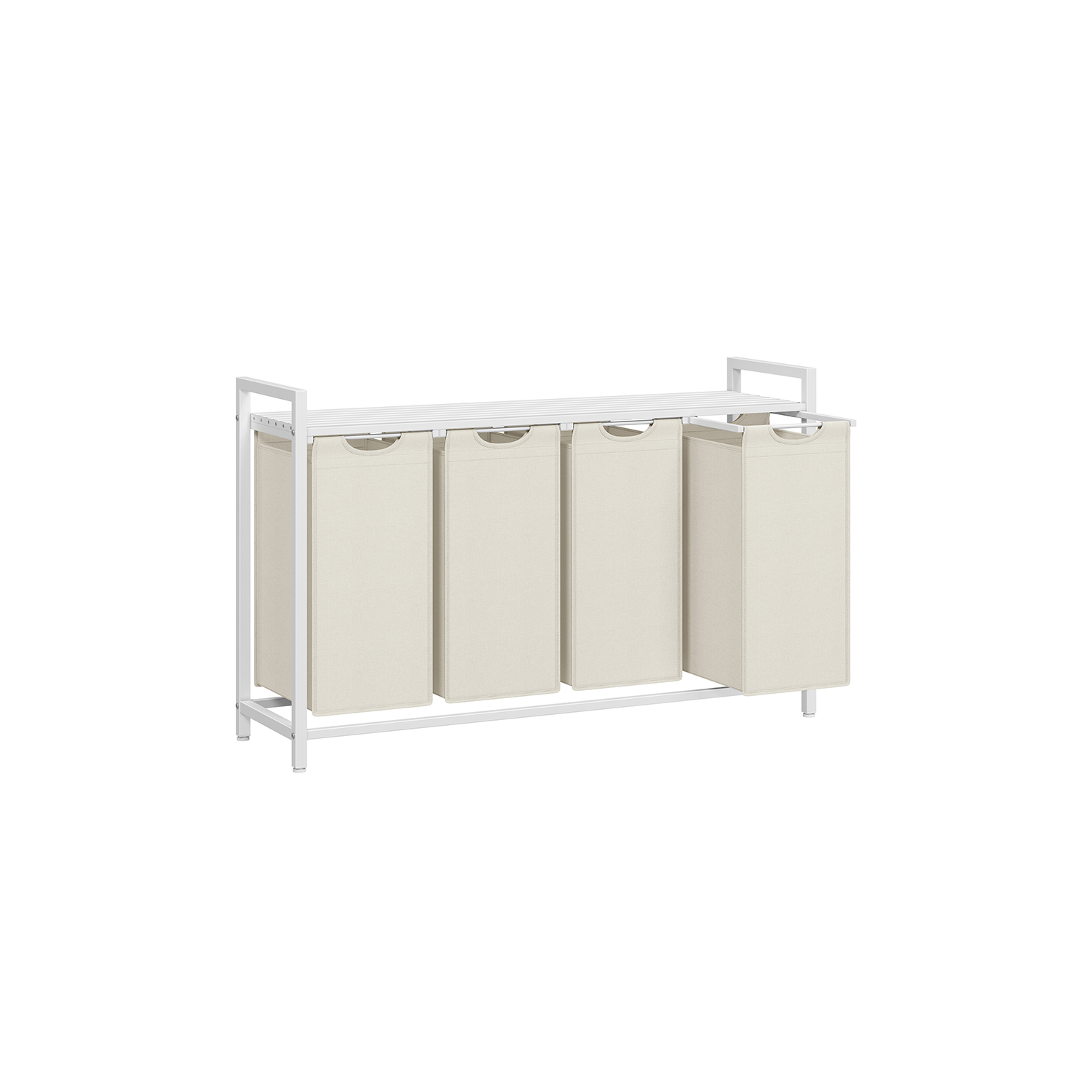 Laundry Basket - FINNA With 4 Pull Out Bags 4 x 40L - White - Indigo Home