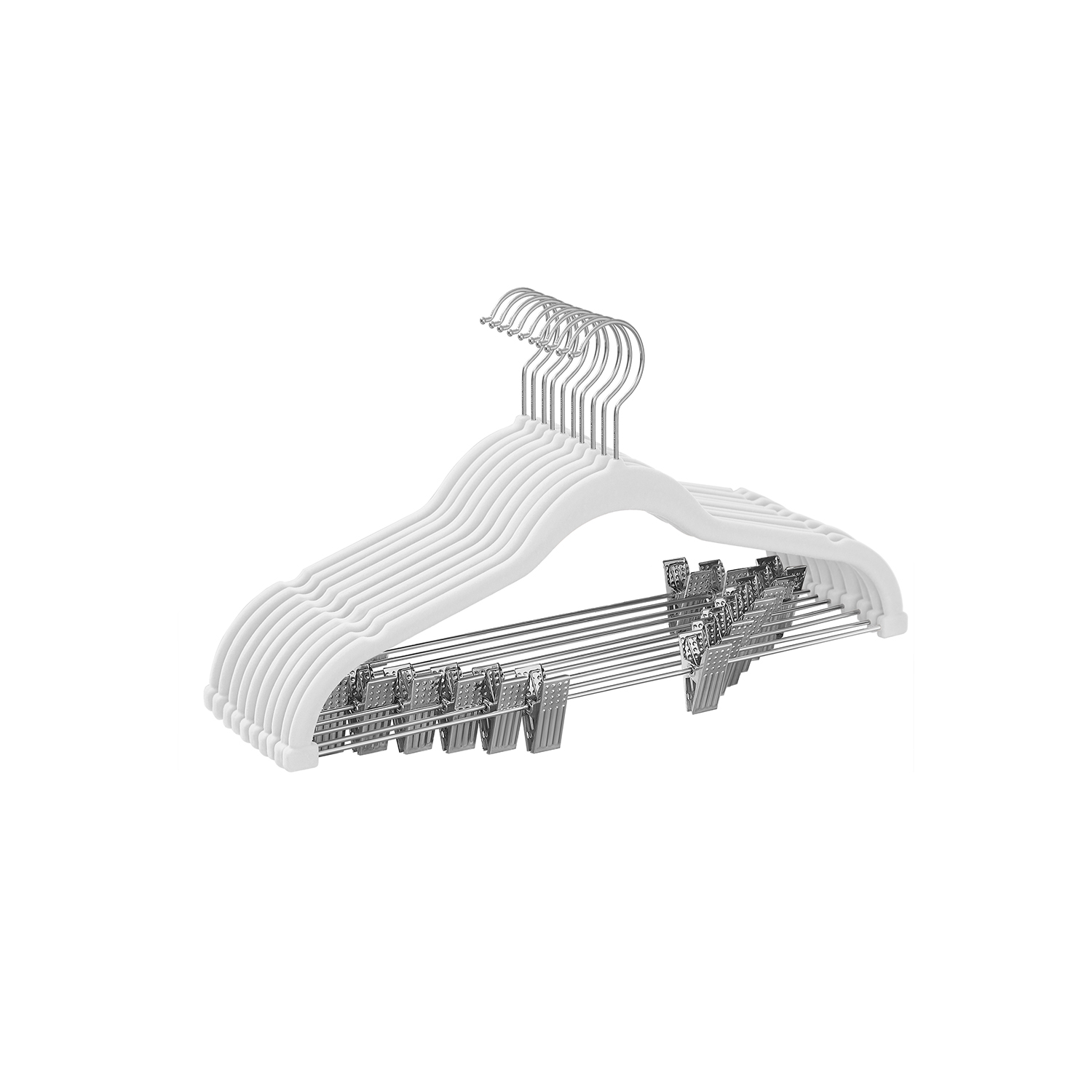Set of 20 Velvet Hangers with Adjustable Clips - Indigo Home